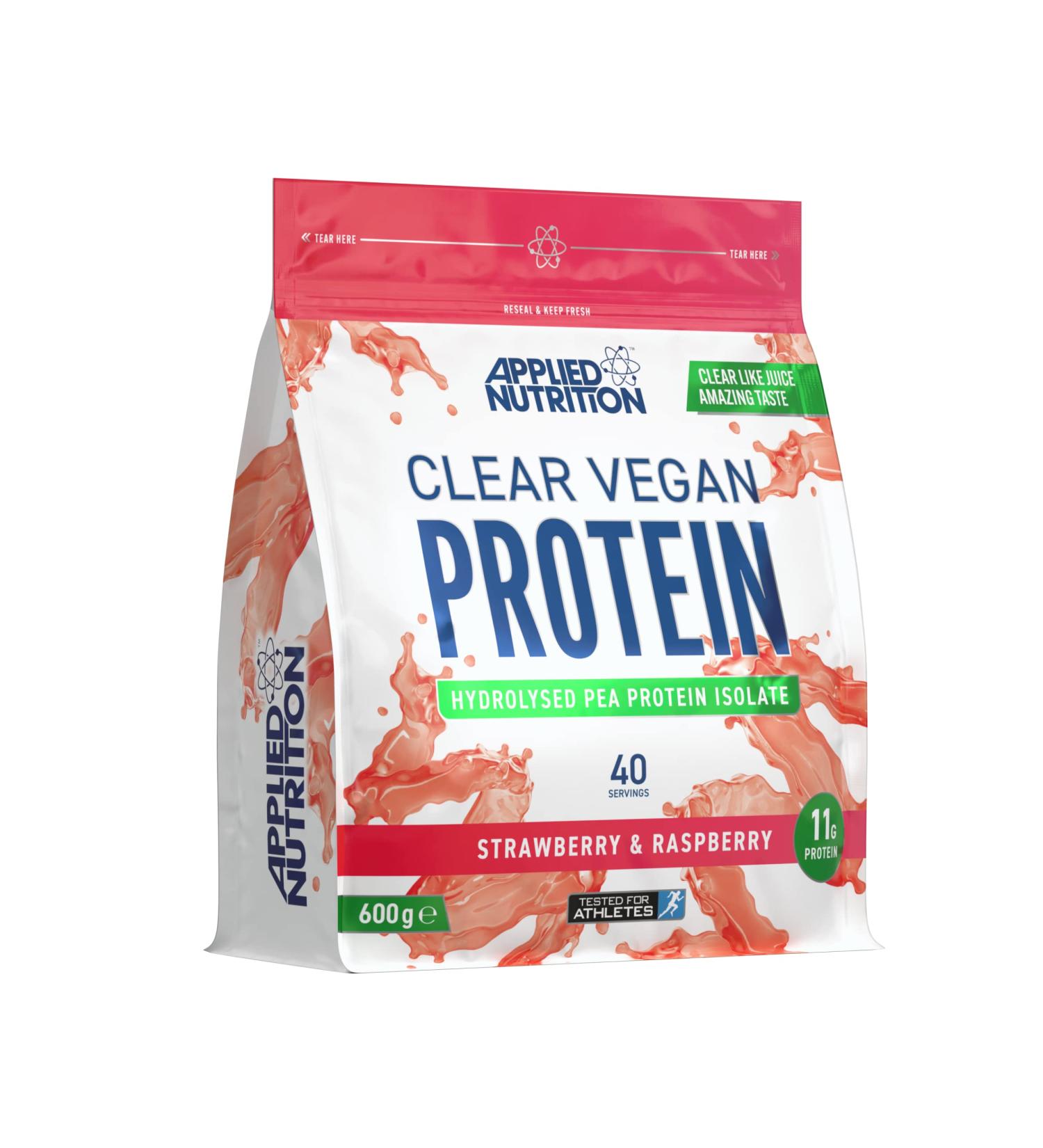  Applied Nutrition Applied Nutrition Clear Vegan Strawberry & Raspberry - Vegan Whey Protein Isolate for Hydration (600g) (Strawberry & Raspberry) - Buy Online on GoSupps.com