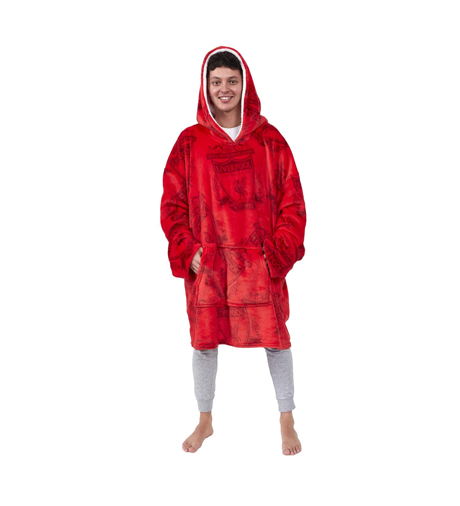 Official Liverpool FC Adult Fleece Poncho Hooded Blanket - Coco Moon Super Soft Changing Robe - Buy Online on GoSupps.com