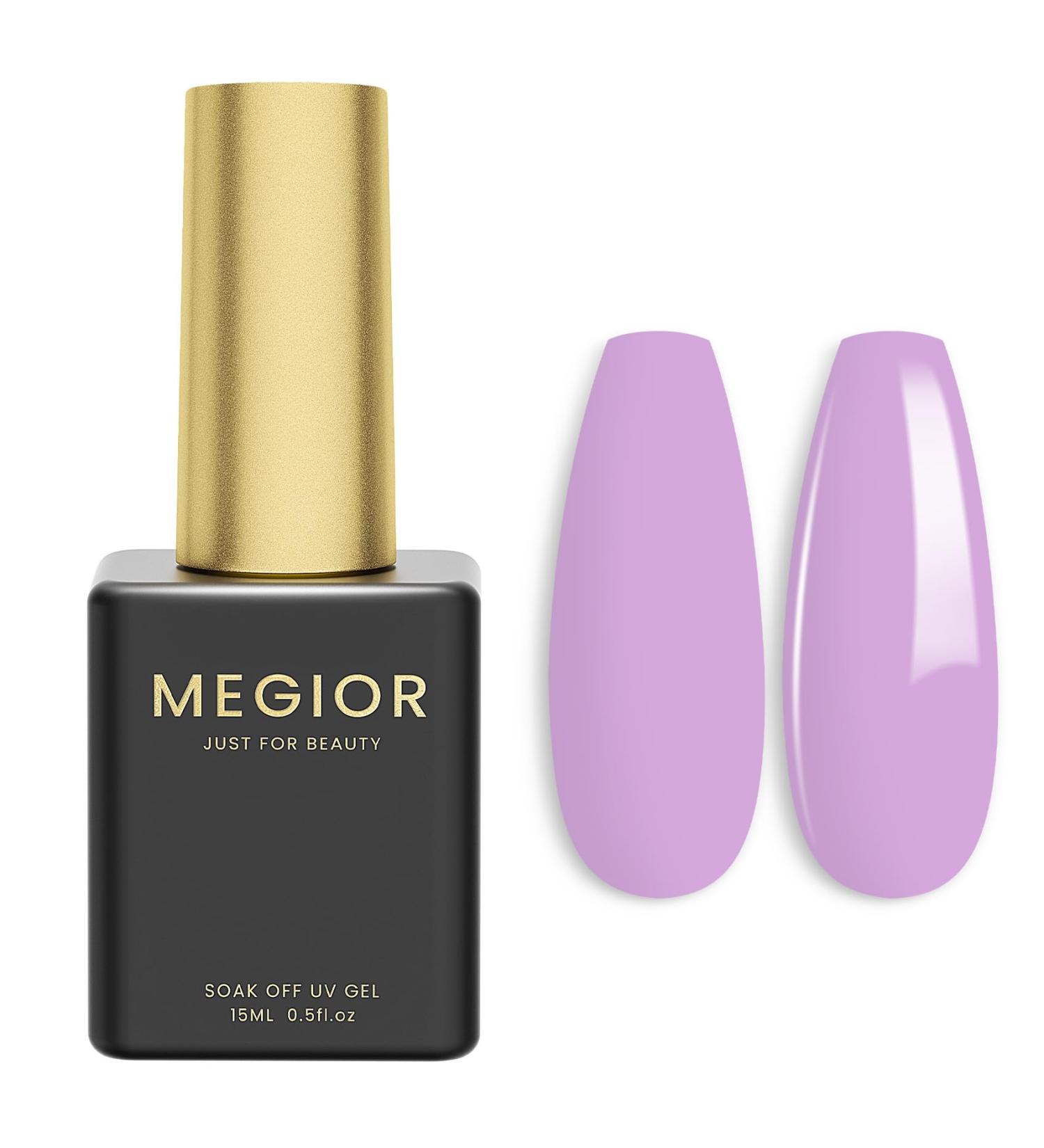 MEGIOR Pastel Purple Gel Nail Polish 15ml Gel Polish 1PCS Soak Off UV LED Nail Gel Polish for Nail Art Manicure Salon DIY Home for Women Girls Nails - Buy Online on GoSupps.com