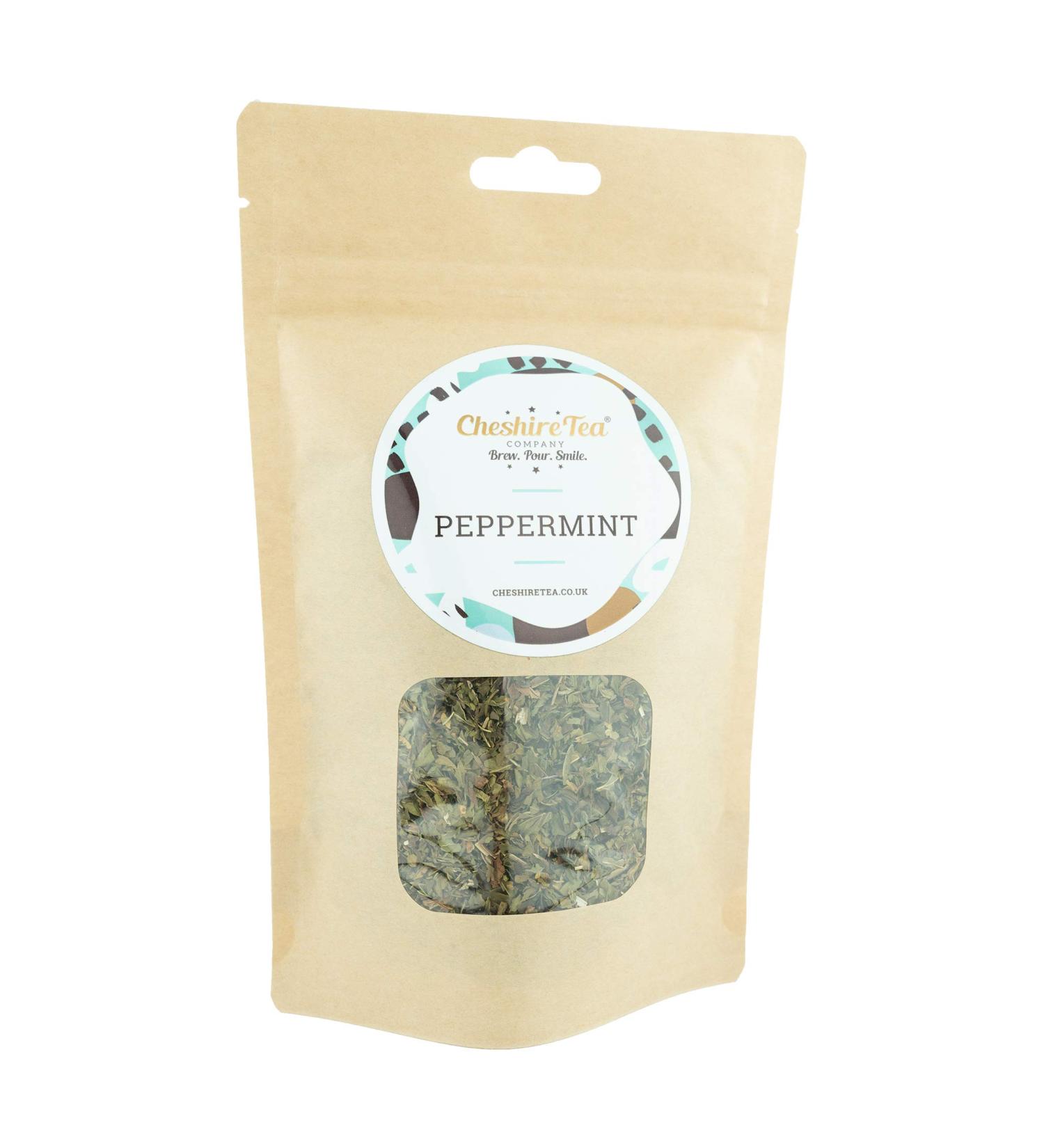 Cheshire Tea Company Premium Peppermint (Strong) - 50g Ethically Sourced Caffeine Free Loose Leaf Herbal Tea Leaves - Buy Online on GoSupps.com