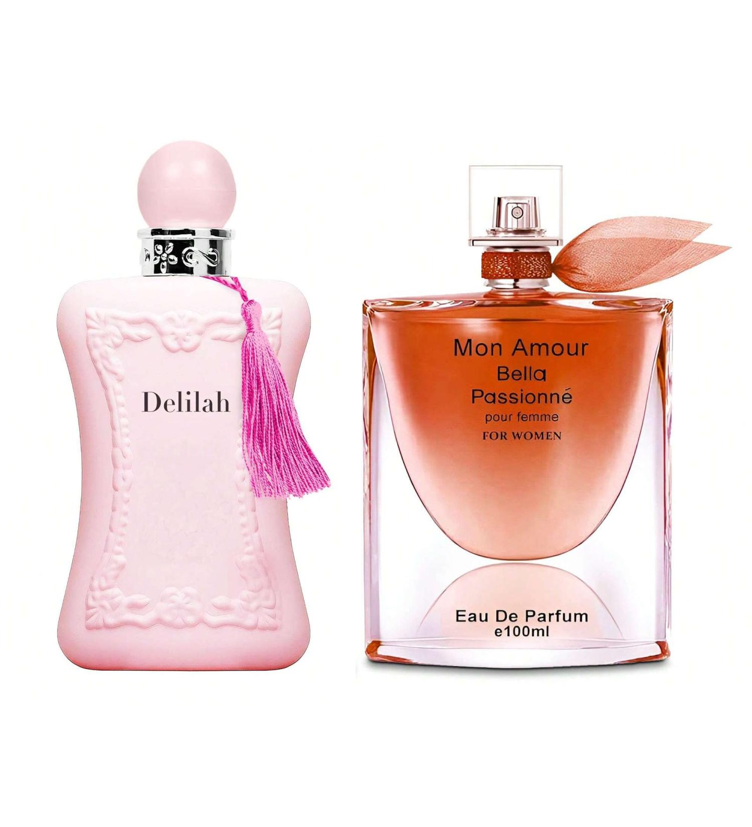 Women's Delilah&Mon Amour Perfume Set Romantic Floral Scent Eau De Parfum Spray for Women 3.4 Fl Oz Each Bottle Daily Used Fragrance - Buy Online on GoSupps.com