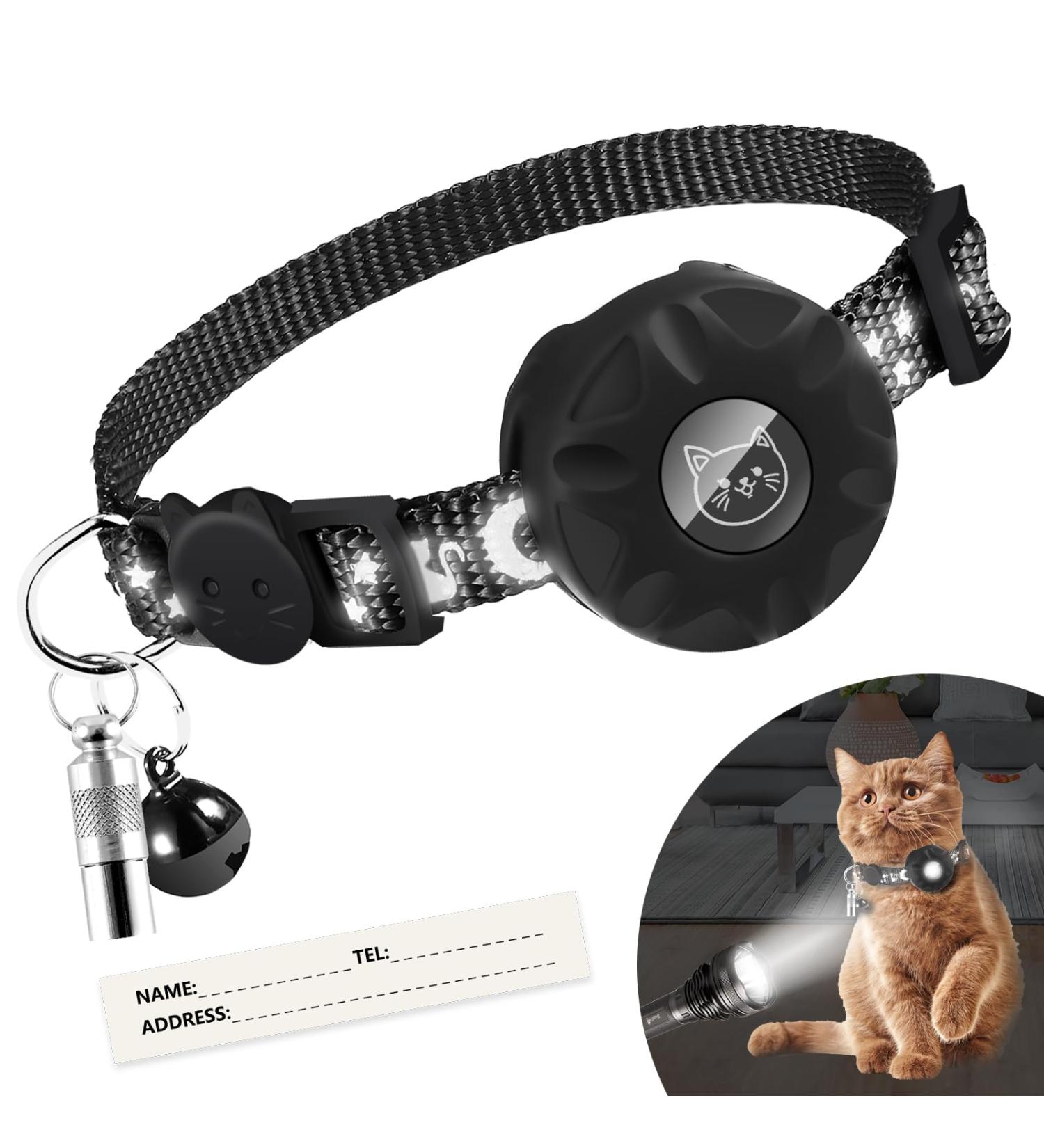 Waterproof Airtag Cat Collar - Reflective Adjustable Neck Band for Kittens & Puppies | Safety Lock | Compatible with Apple Airtag (20-33 cm) - Buy Online on GoSupps.com