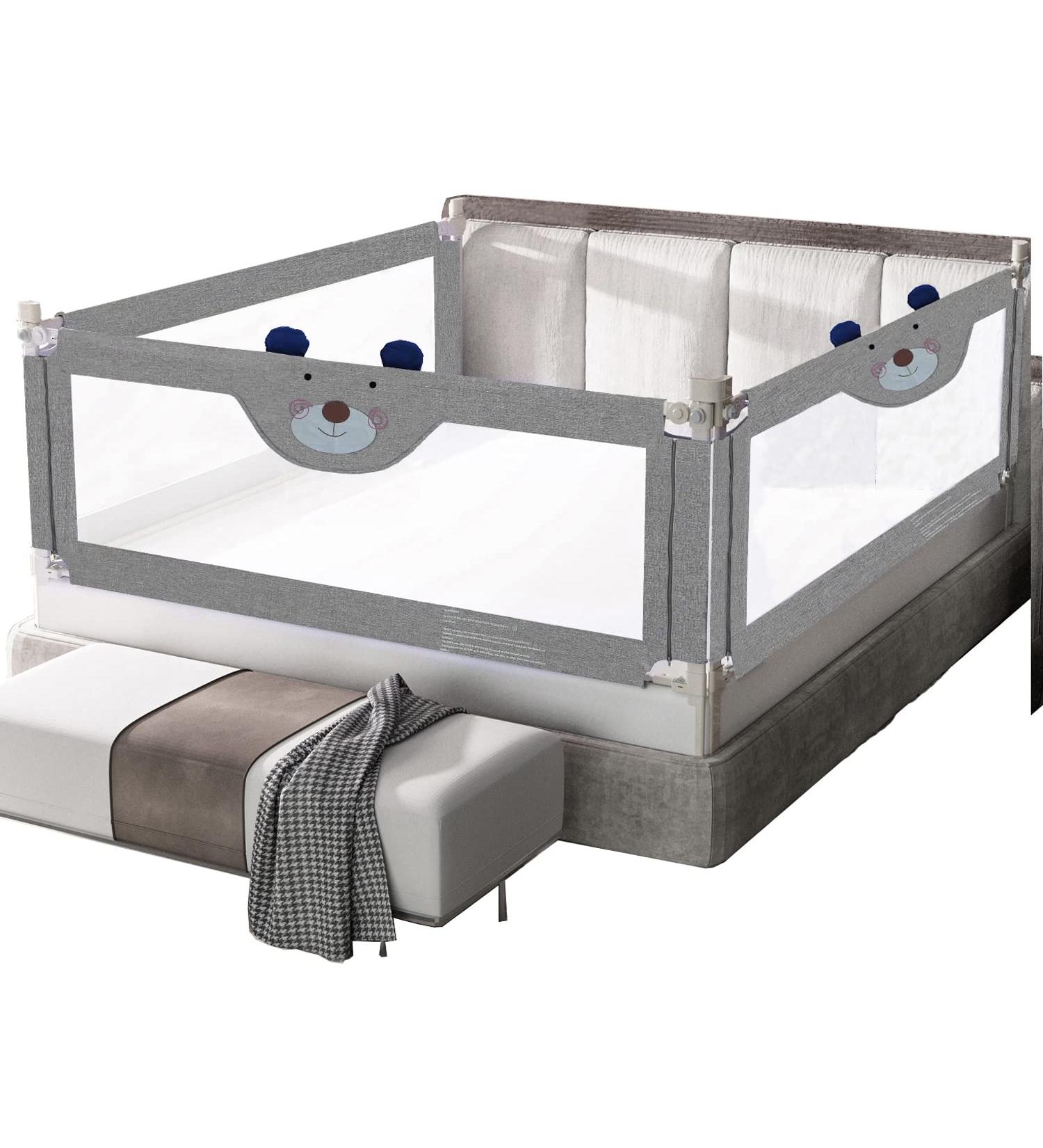 SYOO SINGYOO Toddler Bed Rail - Extra Long Cute Bear Guardrail (80x30 inch) - Fits Full, Twin, Queen & King Size Mattresses - Buy Online on GoSupps.com