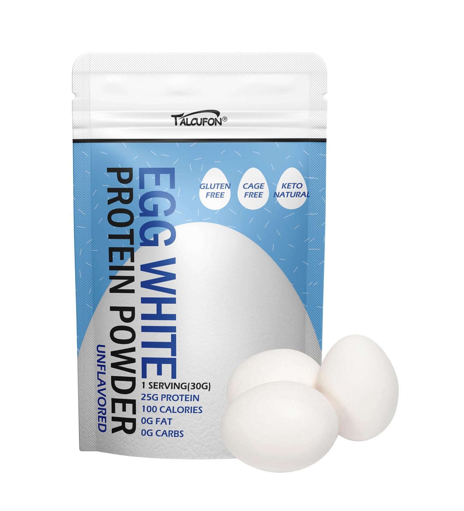 Talcufon Egg White Protein Powder 8Oz Pasteurized No Additives High Protein Gluten-Free Ideal for Baking and Cooking Unflavored 227G - Buy Online on GoSupps.com