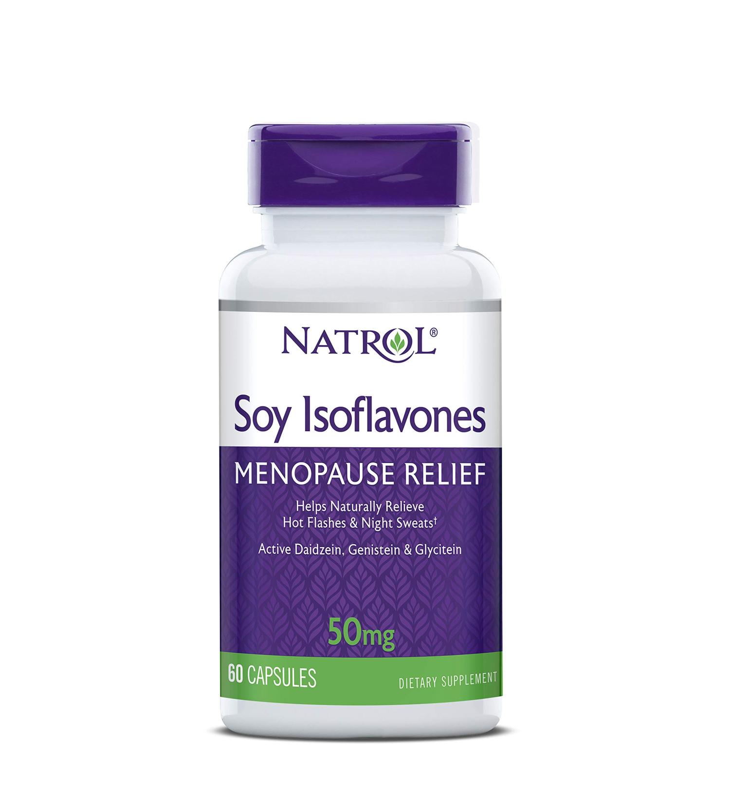 Natrol Soy Isoflavones Capsules - Menopause Relief 50mg 60 Count - Buy Online on GoSupps.com