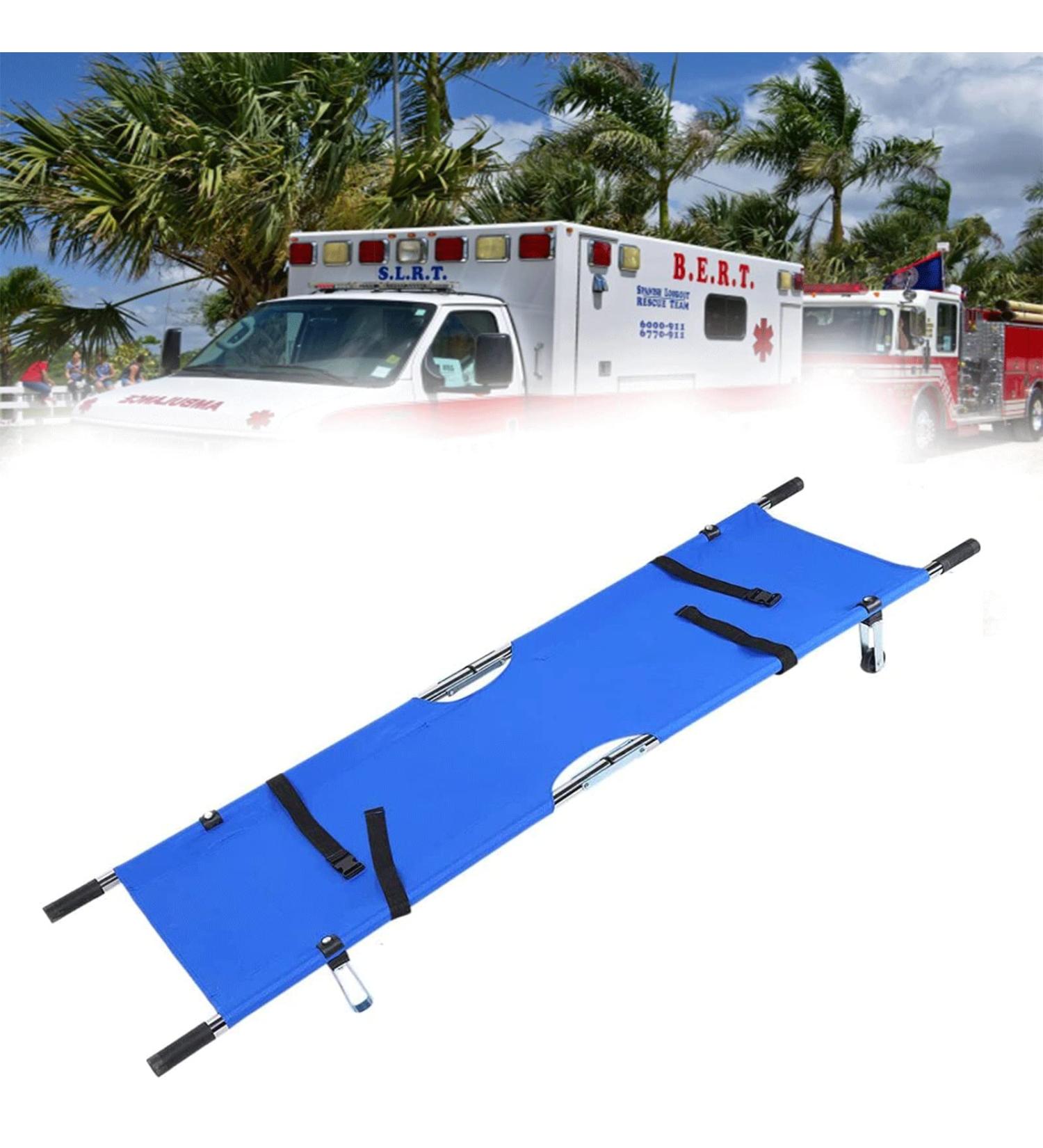 Portable Stretcher Waterproof Foldable Steel Emergency Rescue Stretcher for Hospital Clinic Home Sports Venues Ambulance - Buy Online on GoSupps.com