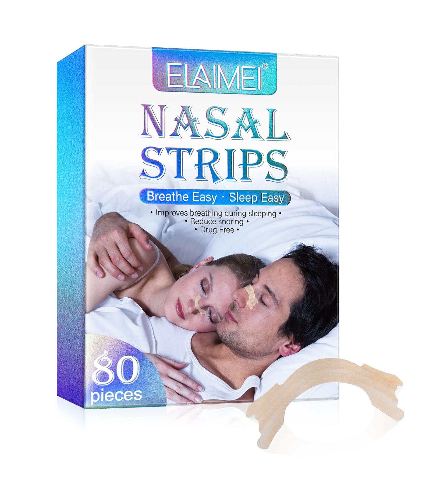 Large 80-Pack Nasal Strips for Snoring - Instantly Improve Sleep and Reduce Snoring for Men and Women - 2.6 * 0.7inch Size - Buy Online on GoSupps.com