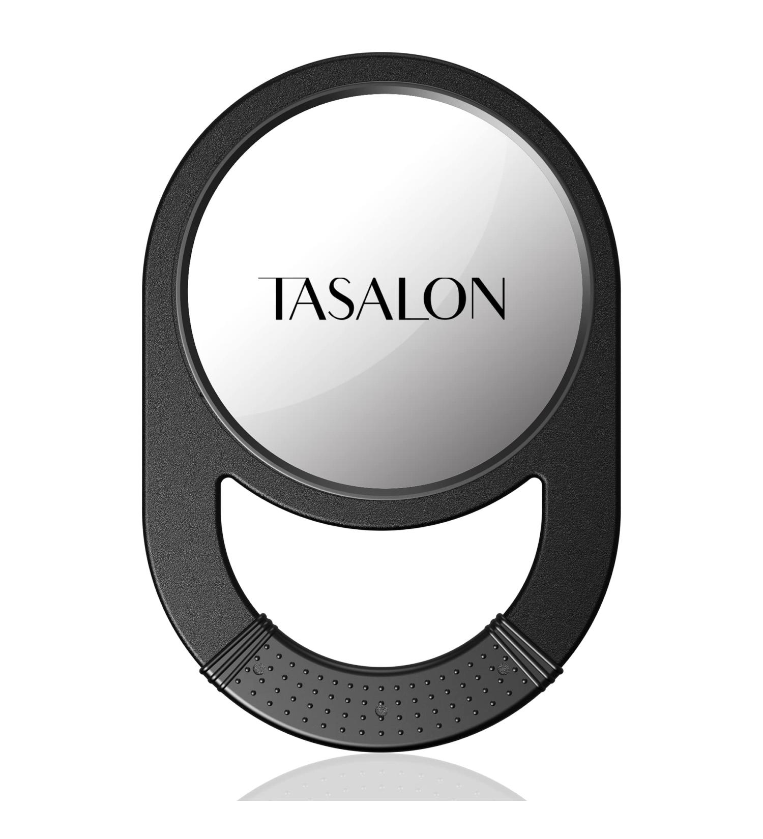 TASALON Unbreakable Hand Mirror with Handle - Anti-Slip Barber & Salon Mirror for Hair, Makeup, Shaving, Travel - Black - Buy Online on GoSupps.com