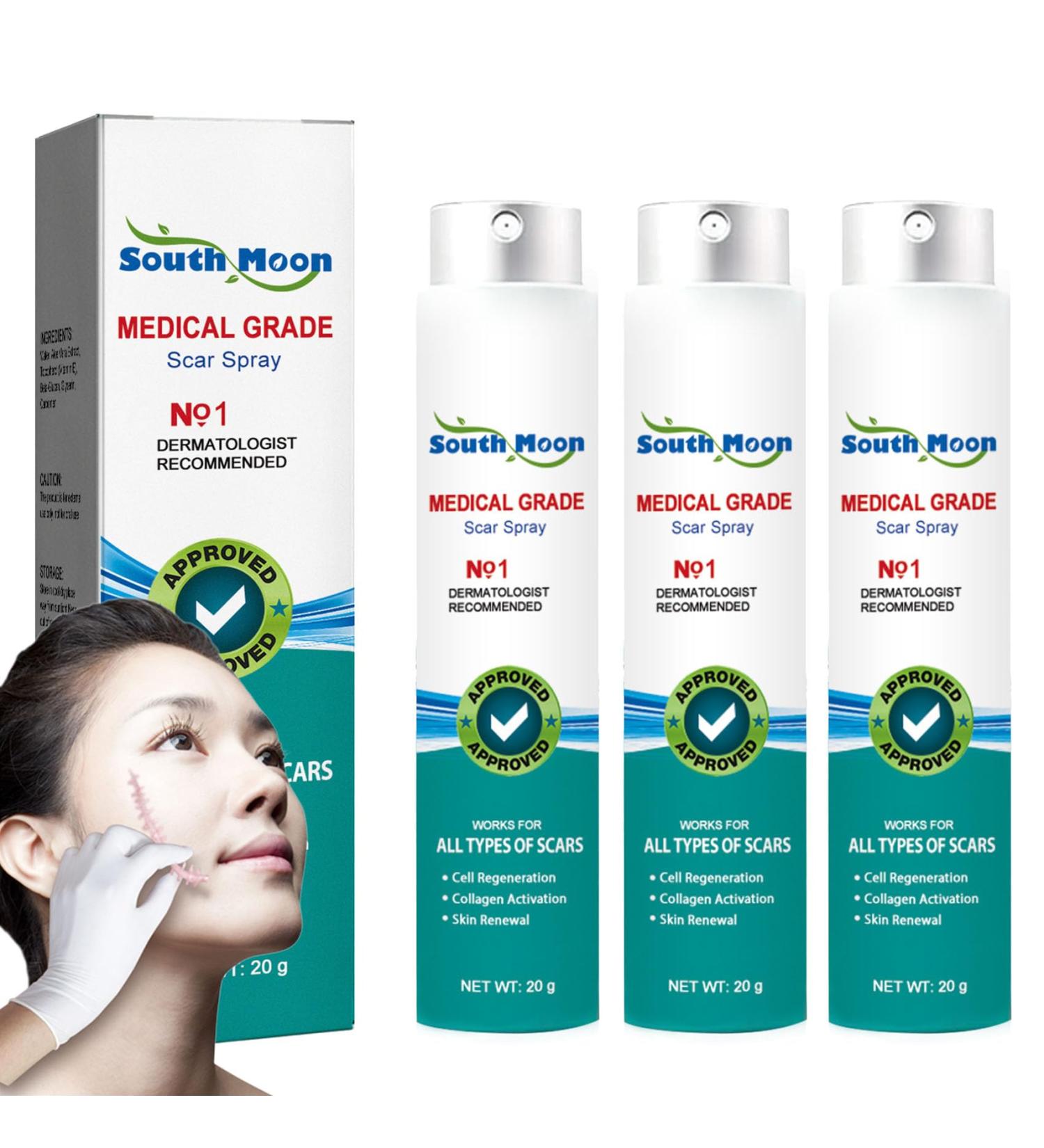 3Pcs South Moon Scar Removal Spray - Medical Grade N91 Dermatologist Recommended for All Scars - Buy Online on GoSupps.com