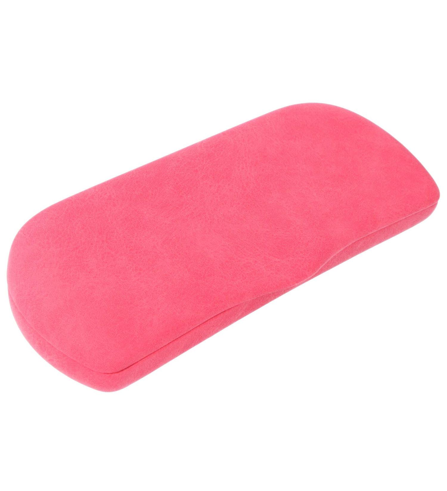 Classic hard-shell glasses case with soft cover made of synthetic leather in a suede look - ARUBA FEELING in red