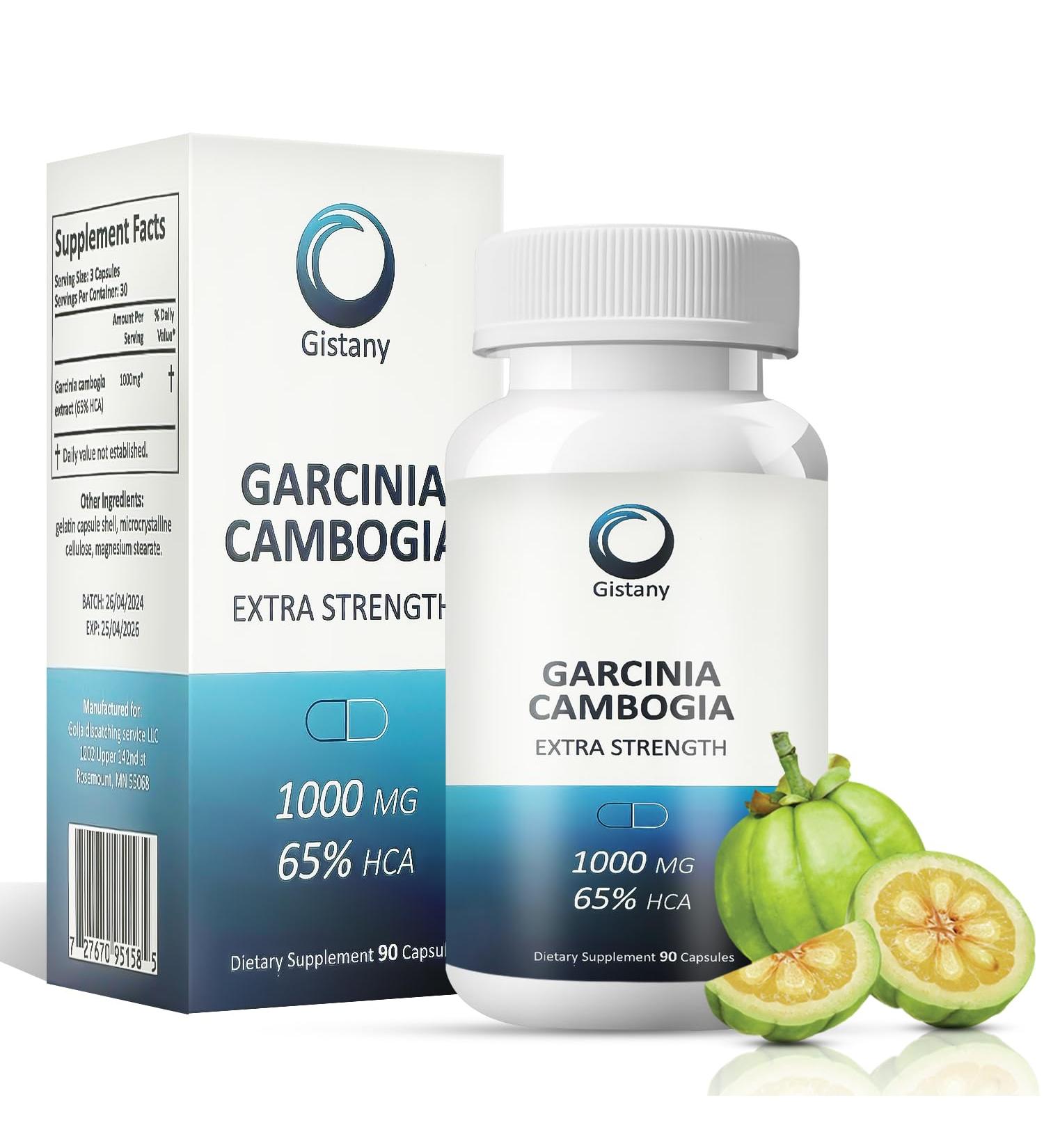 Gistany Extra Strength 65% HCA Pure Garcinia cambogia Natural Weight Loss Pills Appetite Control Pill Dietary Supplement to Control Weight for Both Men and Women - Buy Online on GoSupps.com