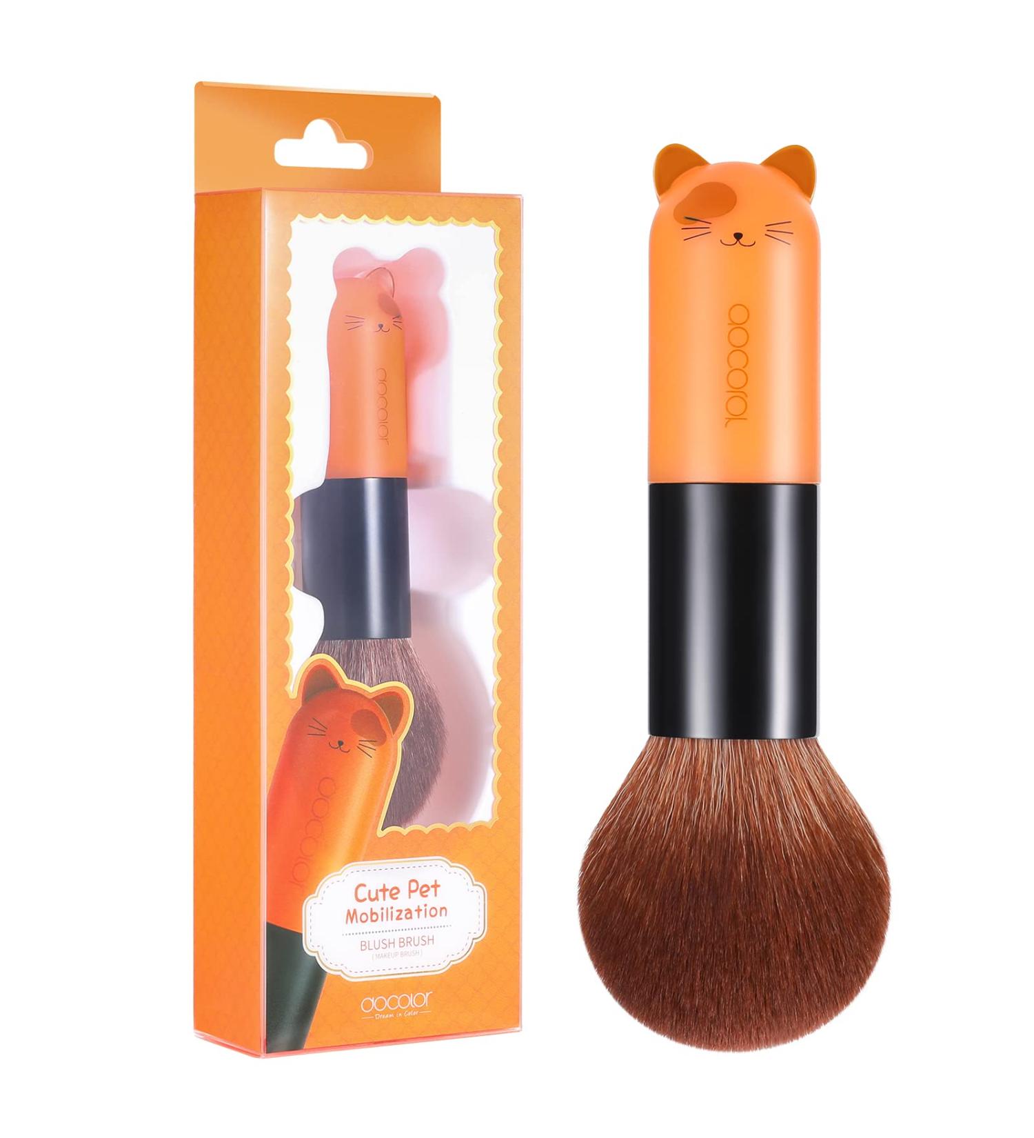 Docolor Blush Powder Brush Premium Synthetic Hairs Makeup Brushes Face Kabuki Foundation Coverage Mineral Bronzer Buffing Tapered Brush  Orange CAT Blush Brush C01 - Buy Online on GoSupps.com