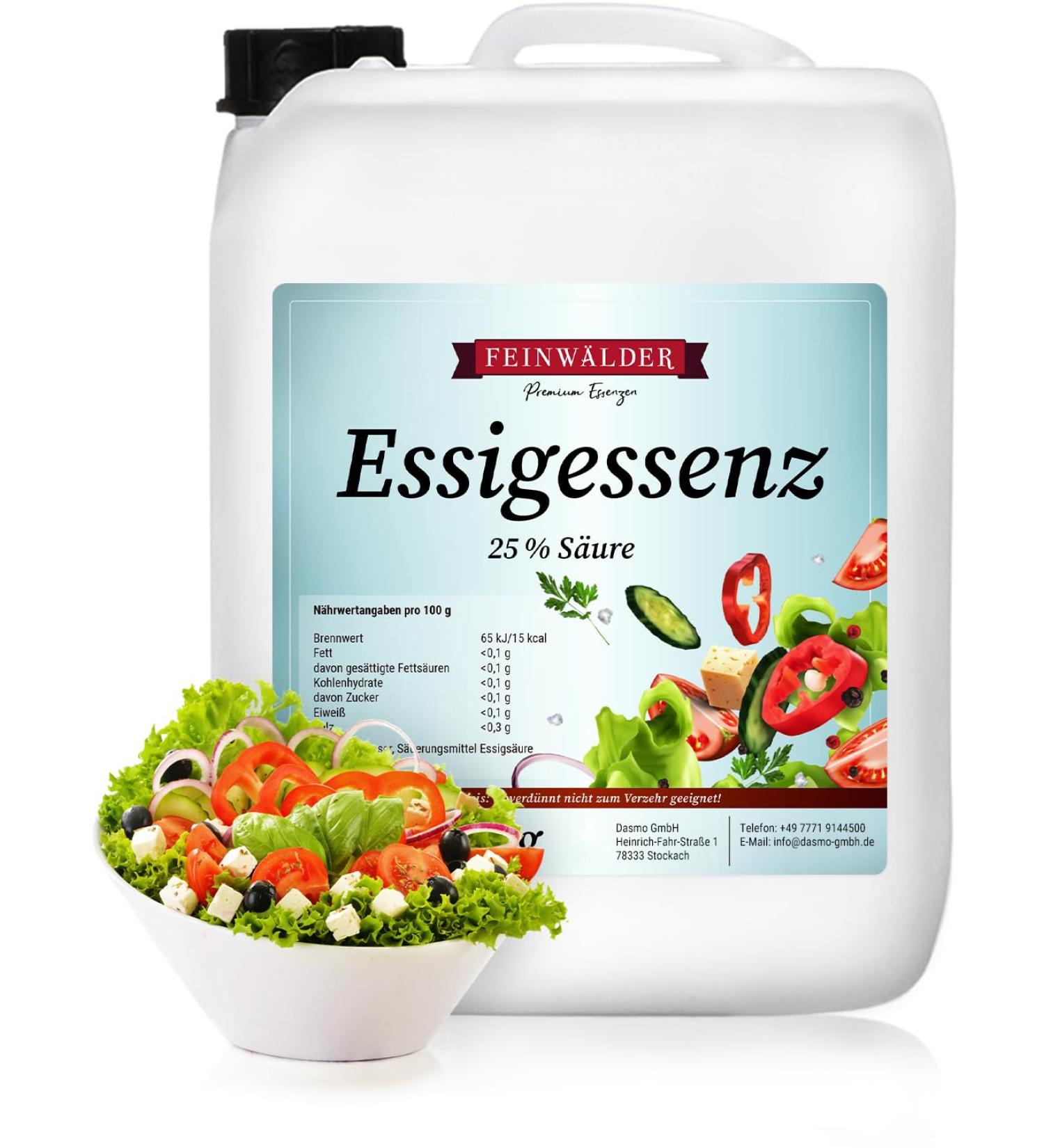 Feinw lder Vinegar Essence 25% Acid - 5kg Canister | Natural White Household Cleaner & Descaler | Eco-Friendly Solution - Buy Online on GoSupps.com