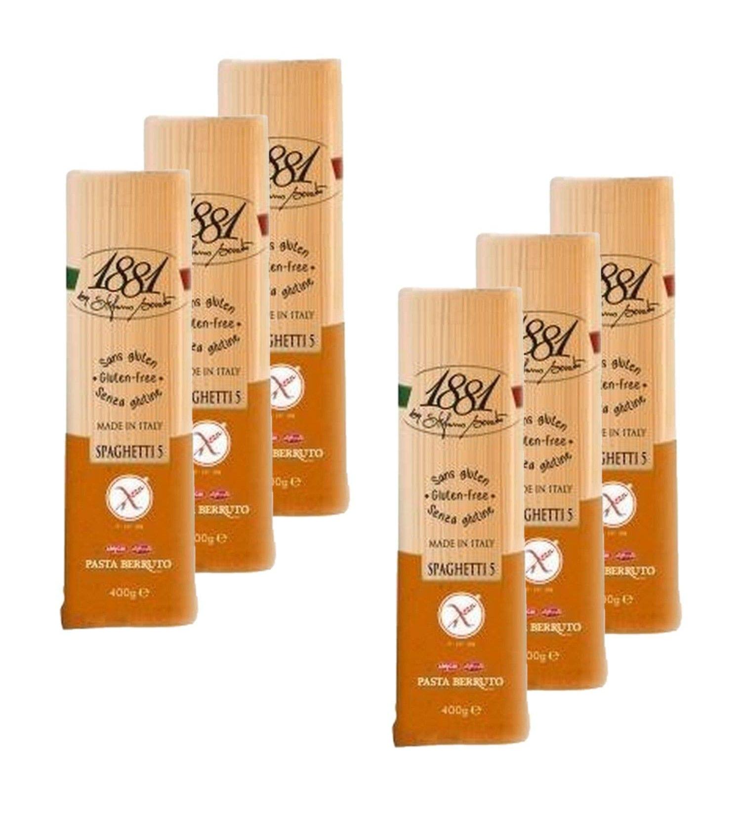 Pasta Berruto - 1881 Set of 6 Italian Pasta Spaghetti 5 Gluten Free 1881 Pasta Berruto 400 g Pack
