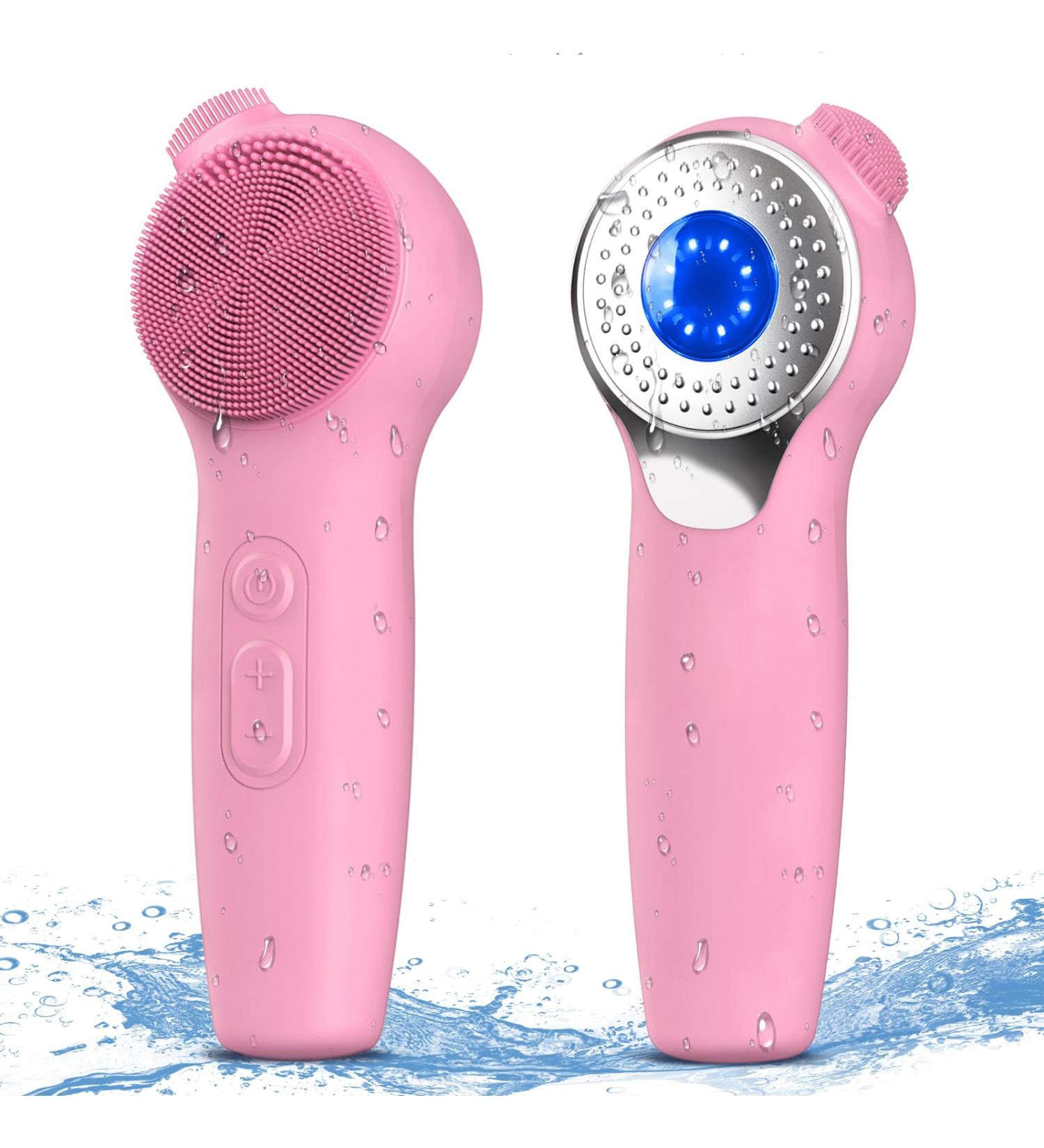Sonic Facial Cleaning Brush - Urbuti Electric Silicone Face Scrubber | IPX7 Waterproof Deep Cleansing Brush for Men & Women - Pink - Buy Online on GoSupps.com