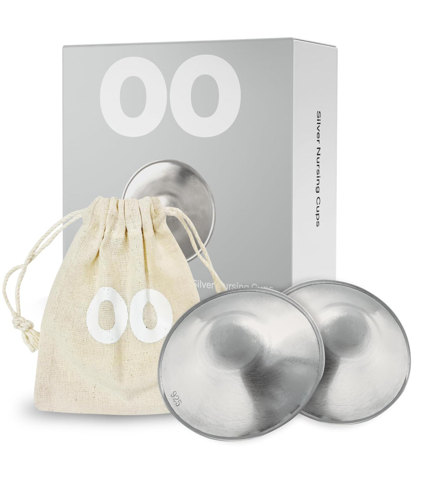 LoveNoobs 100% Silver Nipple Shields for Breastfeeding - Nickel-Free Nursing Cups with Pouch - Buy Online on GoSupps.com