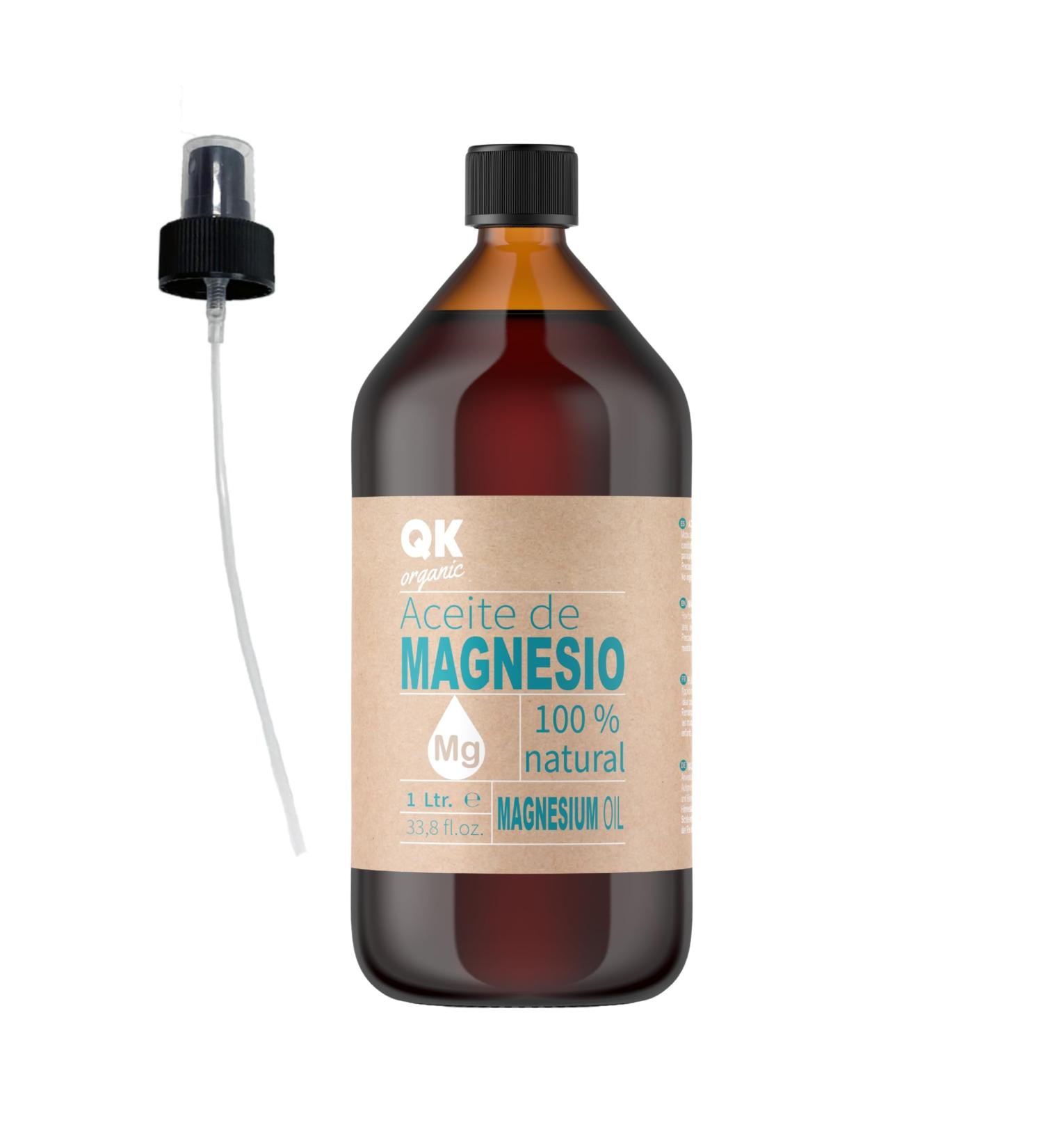Magnesium Oil 100% Pure (1L Spray) - Organic Certified for Athletes Joint & Muscle Relaxation - Buy Internationally - Buy Online on GoSupps.com