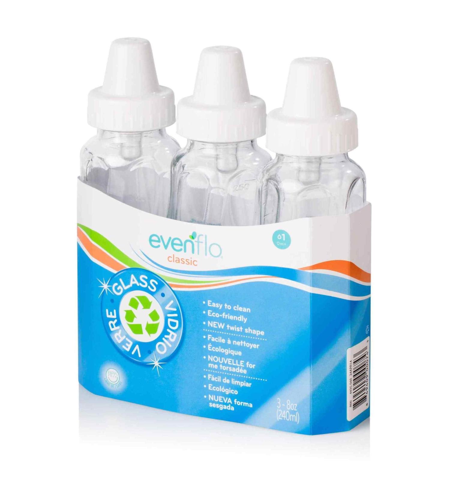 Evenflo Classic Twist Pack of 3 8-Ounce Glass Bottles