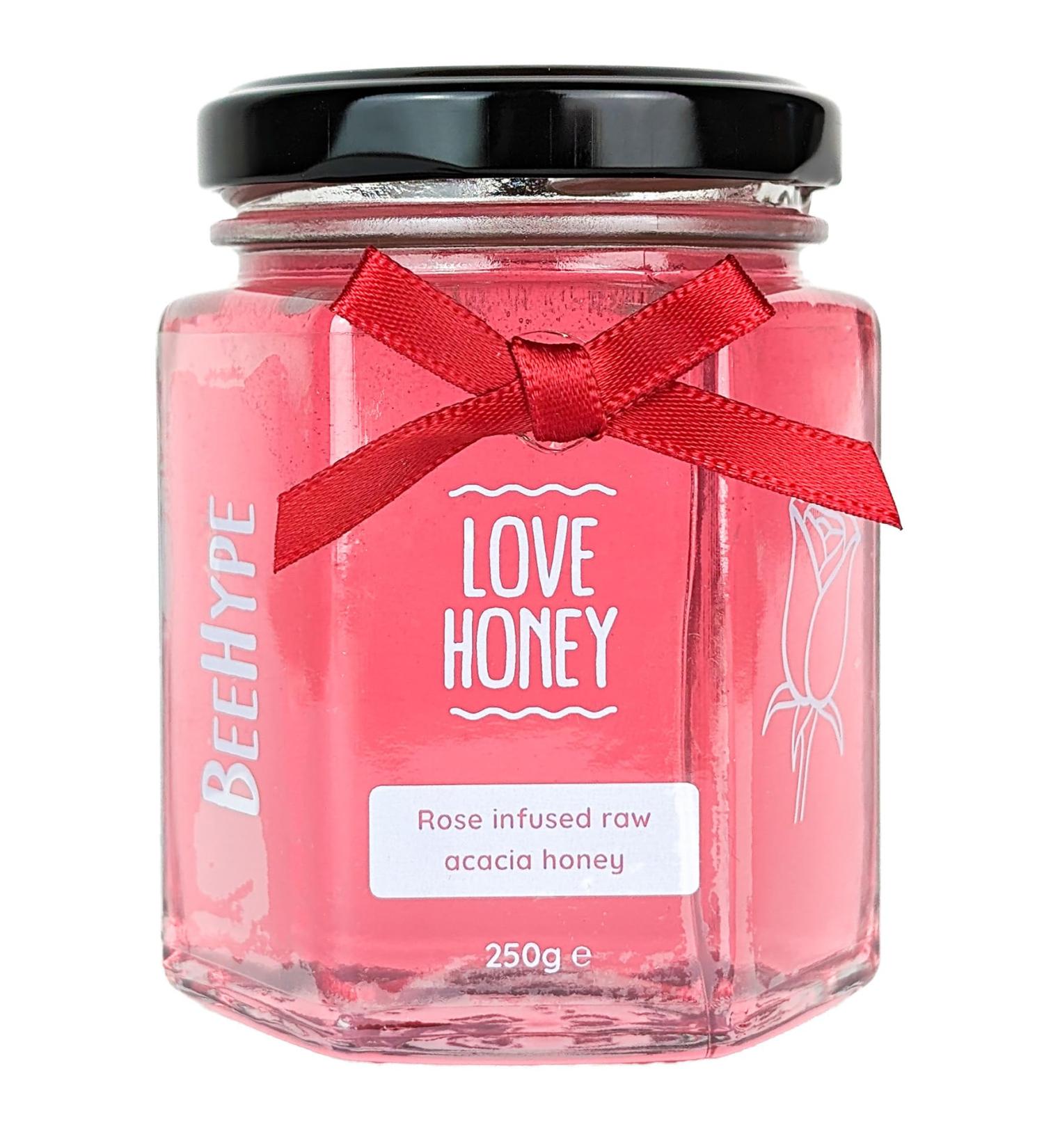 BeeHype - Love Honey Limited Edition Fusion of Raw Acacia Honey with Rose Oil 250g Love Honey Pack of 1 - Buy Online on GoSupps.com