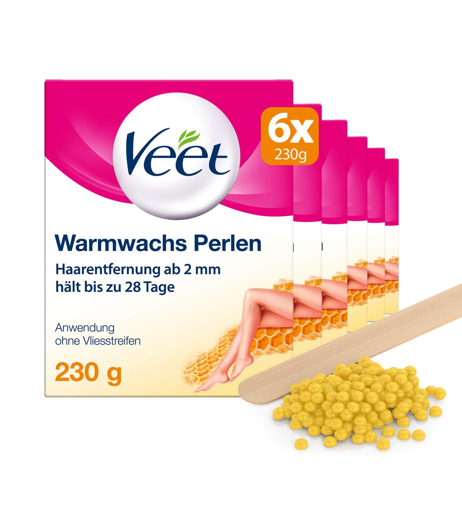 Warm Wax Pearls 6 Series with Beeswax - Long-Lasting Hair Removal Wax Beads (230g) for Wax Heater & Water Bath | Veet - Buy Online on GoSupps.com