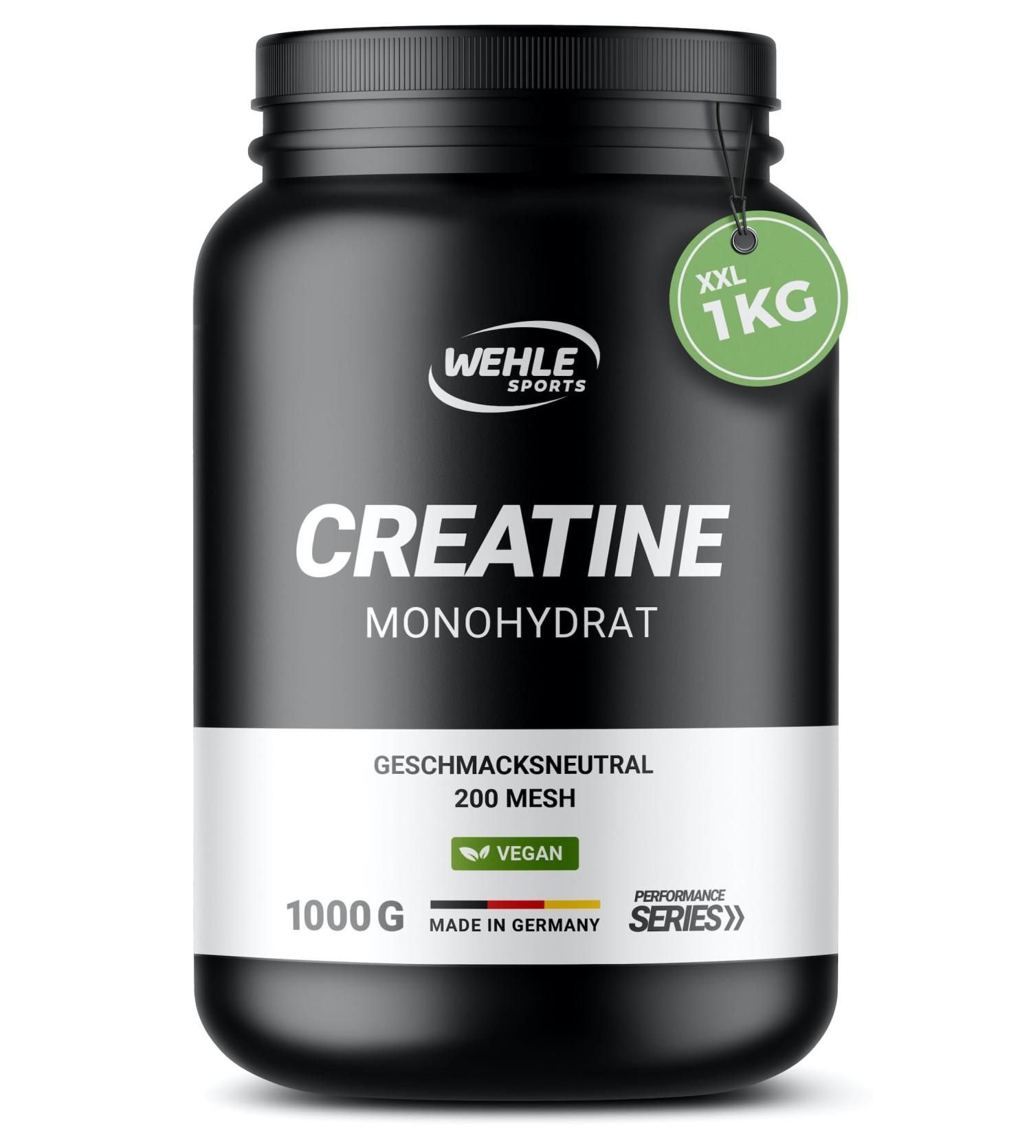 Buy Pure Micronized Creatine Monohydrate 1kg - High Dosage 100% Vegan Powder | Wehle Sports - Buy Online on GoSupps.com
