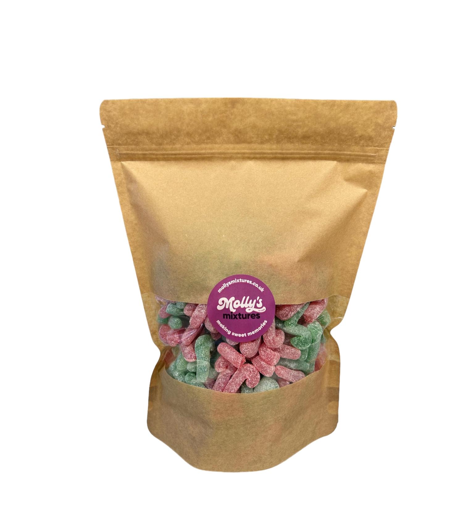 Kingsway Red & Green Sugared Candy Canes 1kg Pouch