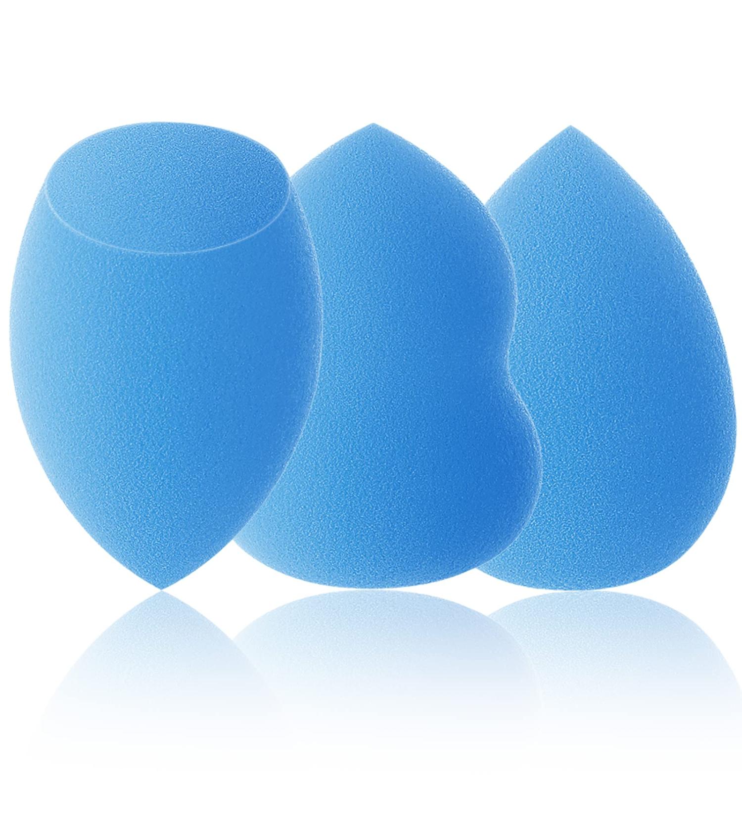 TCPENG Makeup Sponge for Blending Liquid Foundation Cream & Powder - Easy to Clean Super Soft & Non Latex Beauty Blender Concealer Applicator (3 Pack Blue) - Buy Online on GoSupps.com