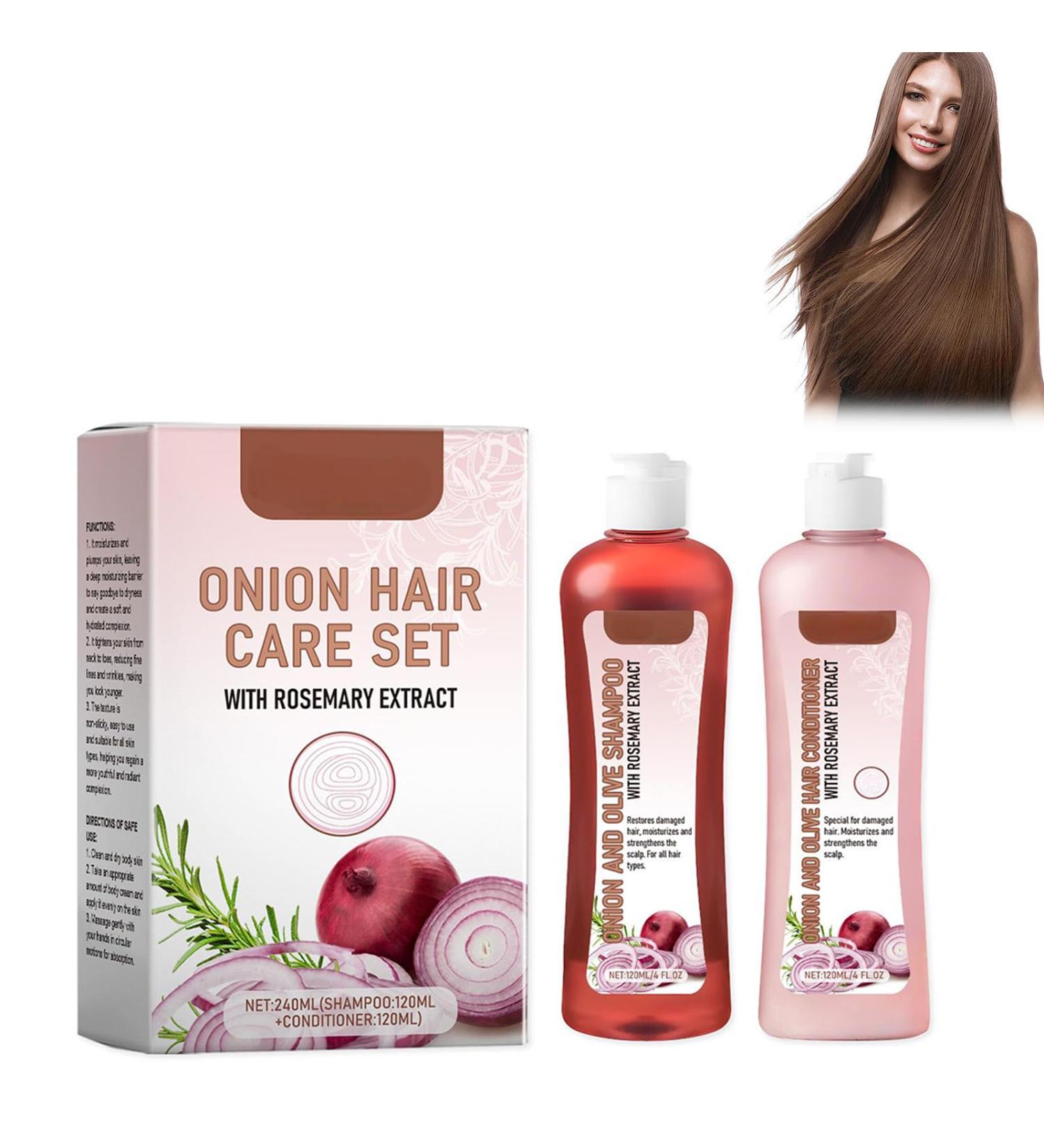 Set De Shampooing Et De Conditionneur L'oignon Et Au Romarin Pour Le Soin Des Cheveux 120ml Duo Contre La Chute Des Cheveux Pour Des Cheveux Plus Forts Plus pais Et Plus Longs. - Buy Online on GoSupps.com