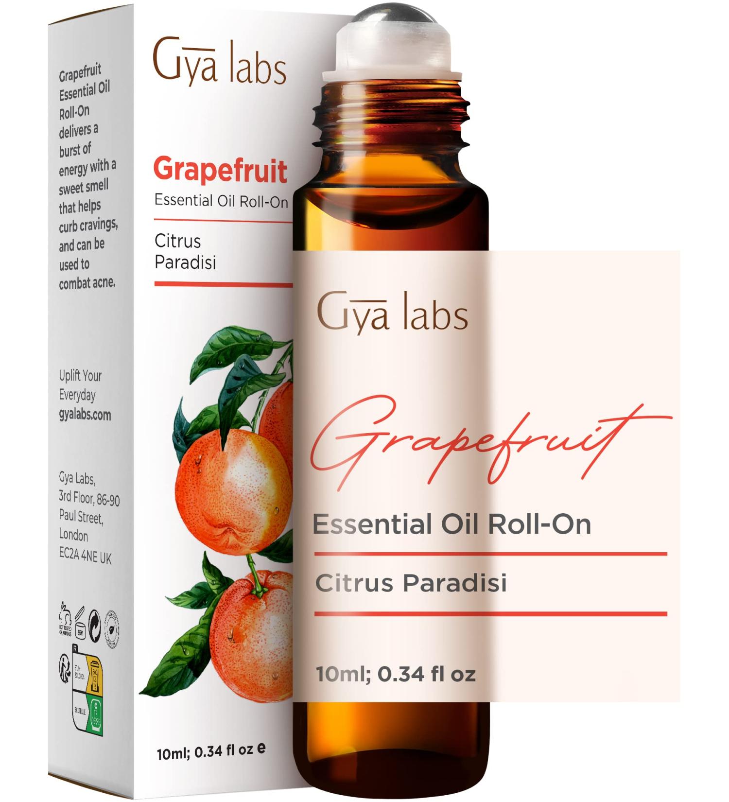 Gya Labs Grapefruit Essential Oil Roll-On 10ml - Sweet Citrus Scent | Pack of 1 - Buy Online on GoSupps.com
