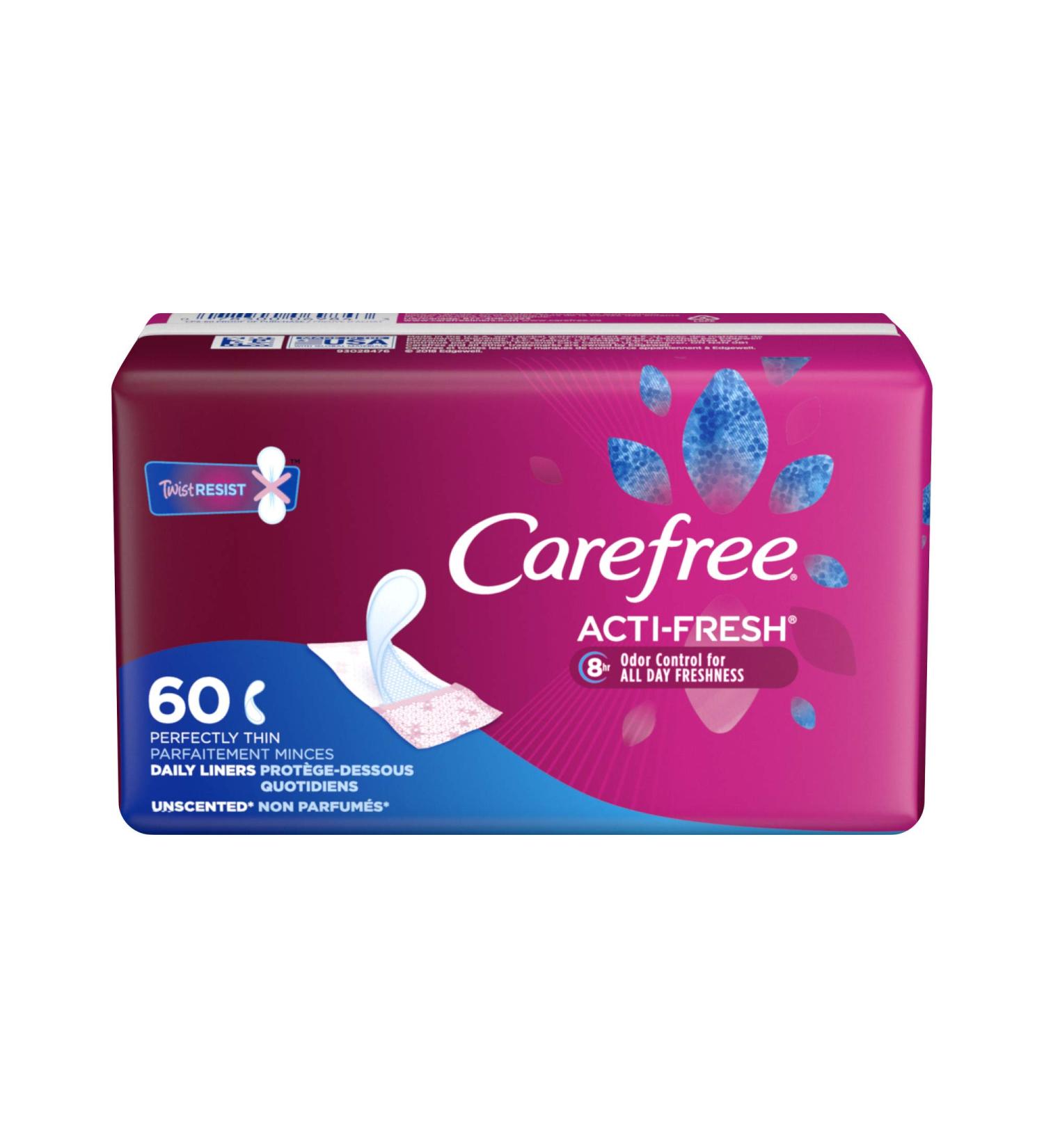 Carefree Body Shape Thin Unscented 60 Count (Pack of 2) - Absorbent & Comfortable Protection - Buy Online on GoSupps.com