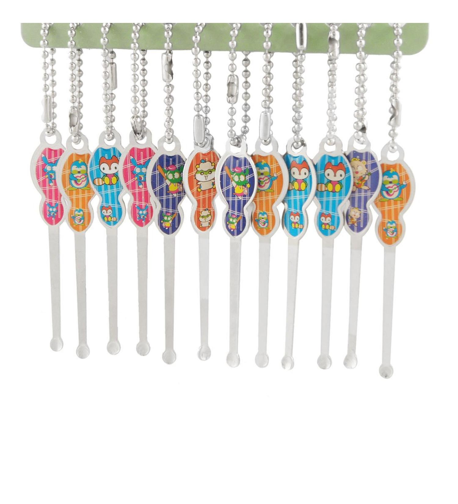 Qtqgoitem Animal Printed Silver Tone Ear Wax Remover Cleaner Earpicks 12 Pcs (Model: bcd d50 824 0bd c6a)