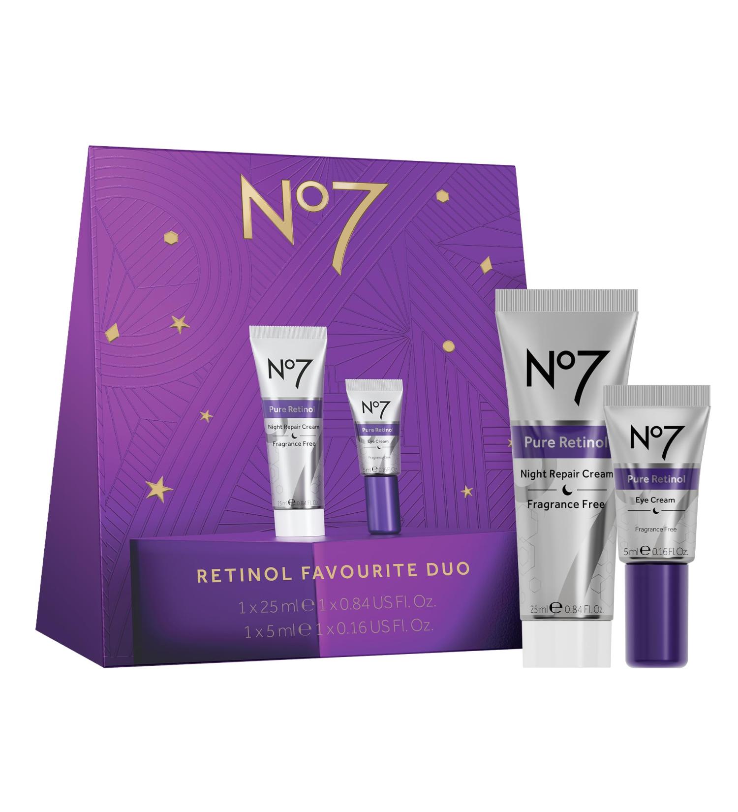 No7 Retinol Favorite Gift Set - Skincare Set Includes Retinol Night Repair Cream & Retinol Eye Cream - Visibly Smoothes Plumps & Firms Complexion with Collagen Peptides + Shea Butter (2 Count) - Buy Online on GoSupps.com