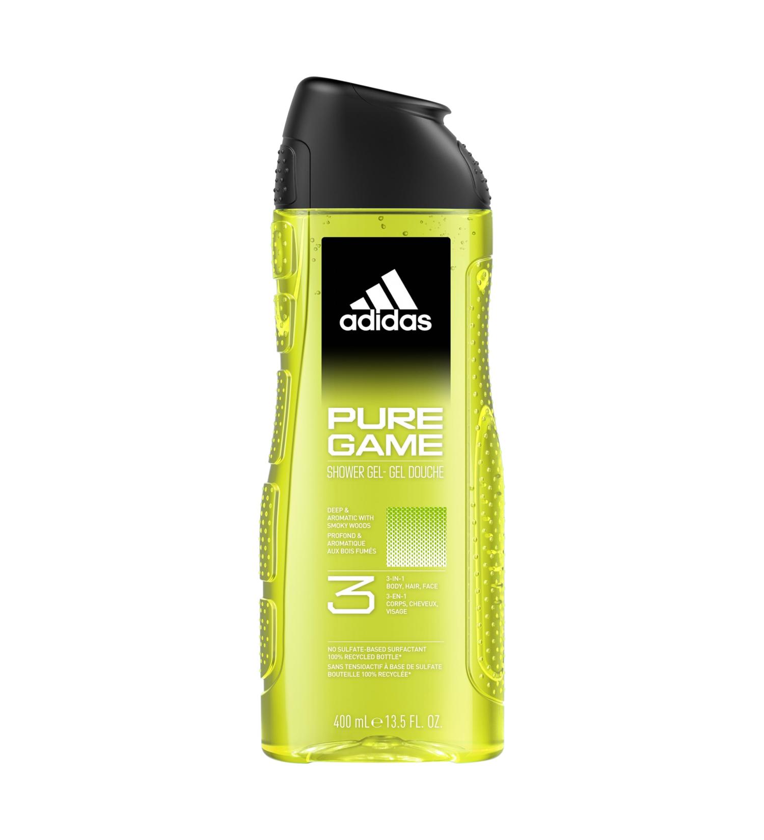 CONFETTIWOW adidas - Pure Game 3-in-1 Shower Gel & Shampoo for Men 400ml