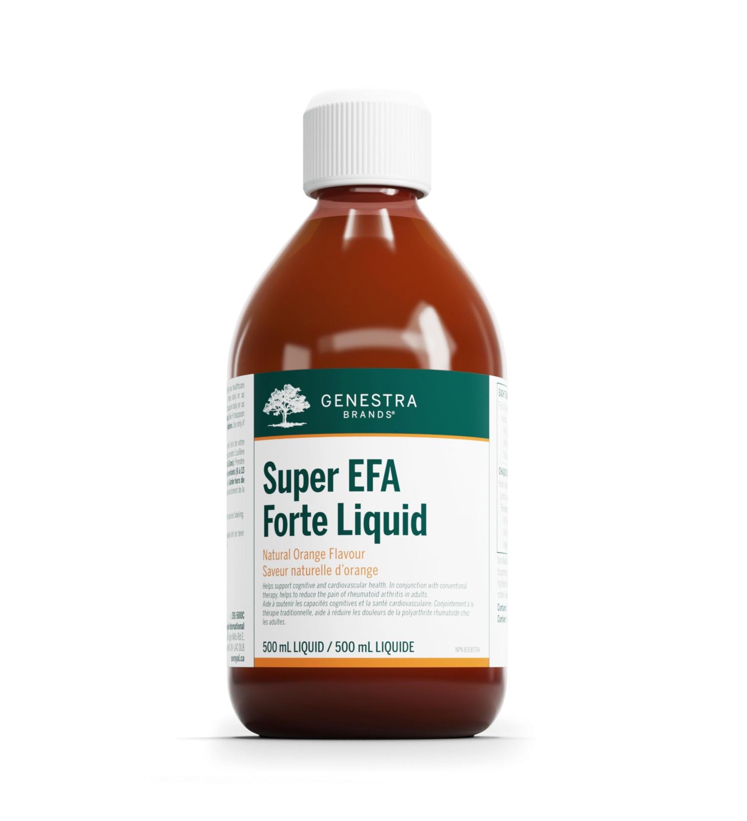Genestra Brands - Super EFA Forte Liquid - Support for Cognitive and Cardiovascular Health* - 500 ml Liquid - Natural Orange Flavour - Buy Online on GoSupps.com