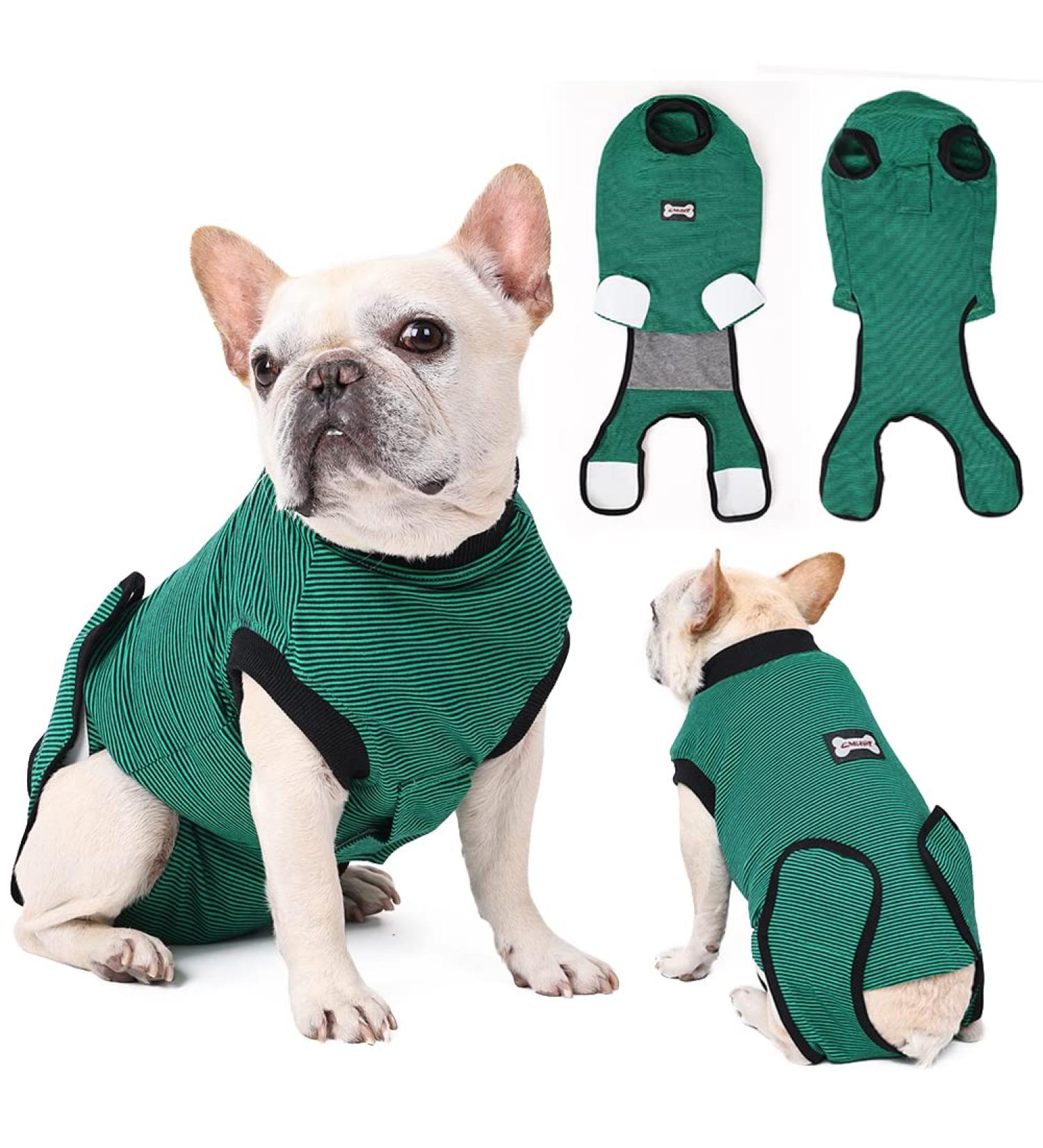 EMUST Dog Recovery Suit After Surgery Wear for Dogs Male Female Pet E-Collars Alternative Bandages Professional Dog Onesie for Surgery for Abdominal Wounds Weaning&Skin DiseasesNavy&Green Strip/XL XL Navy&Green Strip - Buy Online on GoSupps.com