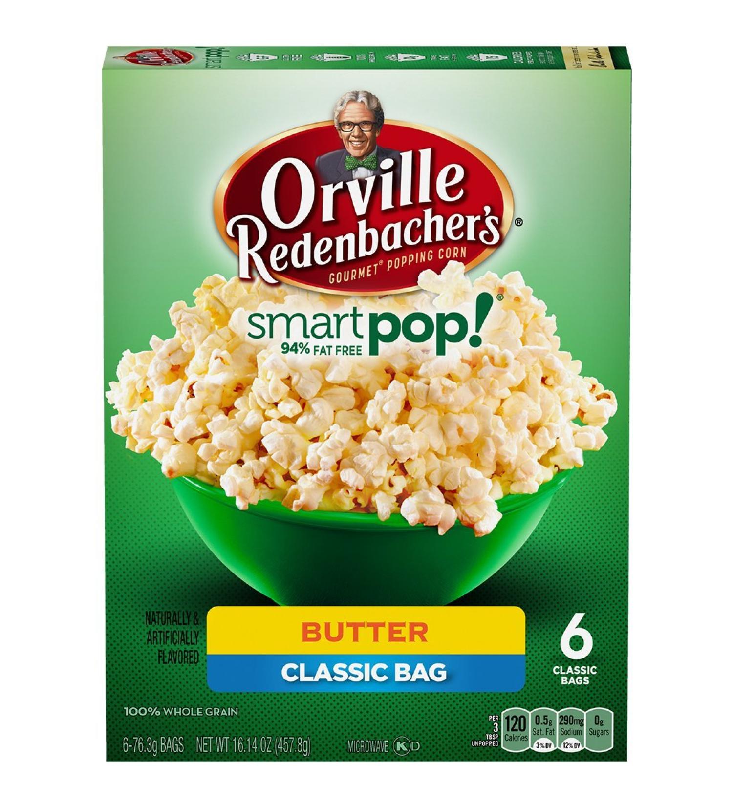 Orville Redenbacher's Smart Pop! Butter Flavored Popcorn (2 Pack) 6 Count Boxes Butter 2.69 Ounce (Pack of 12)