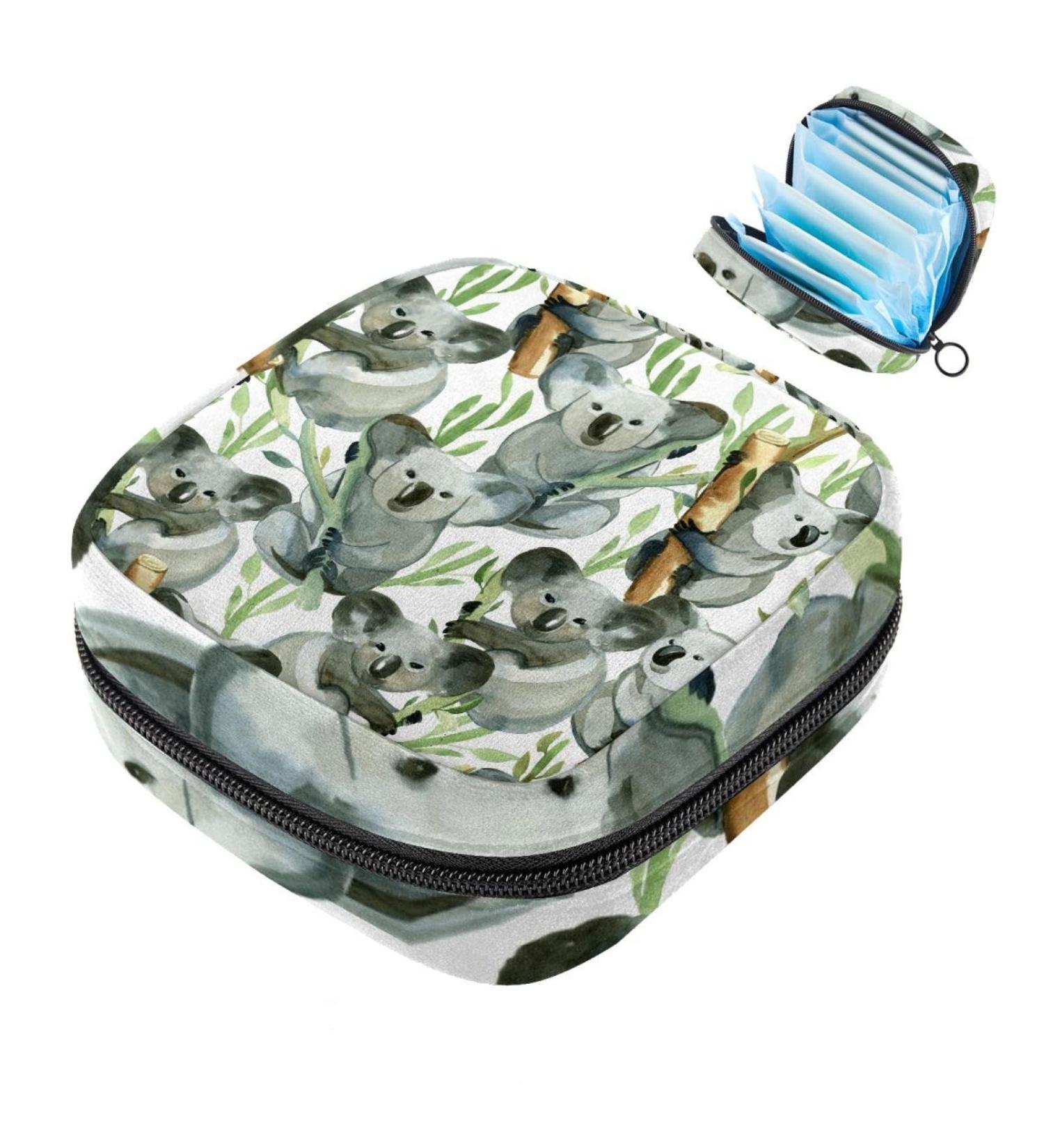 Muooum Menstrual Polster Bag | Zippered Tampon & Bandage Storage | Women's Girls Collection (Koala on Tree Pattern) - Perfect for Travel & Organization - Buy Online on GoSupps.com