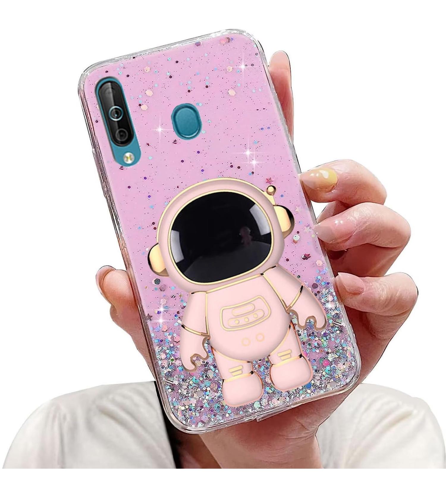 Buy Tivenfezk Nadoli Astronaut Hidden Stand Shell for Samsung Galaxy A40 | Glitter Soft Silicone Protective Cover - Pink - Buy Online on GoSupps.com