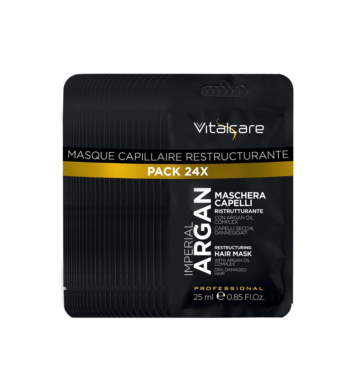 Vitalcare | Imperial Argan Restructuring Hair Mask for Dry and Damaged Hair with Argan Oil Complex 24 Packs of 25 ml - Buy Online on GoSupps.com