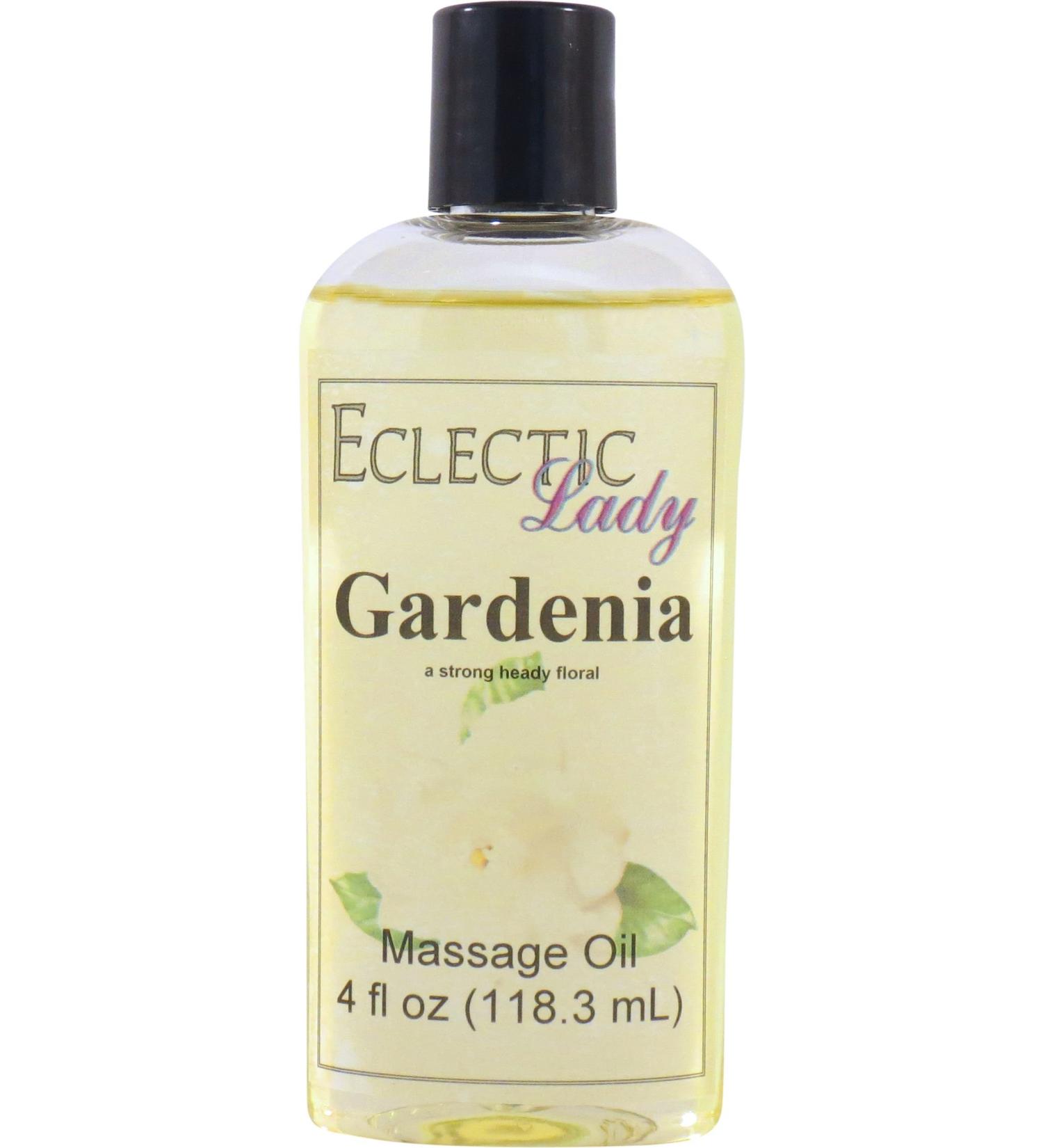 Gardenia Massage Oil 4 oz - Sweet Almond & Jojoba Oil Preservative Free | Aromatherapy & Relaxation - Buy Online on GoSupps.com