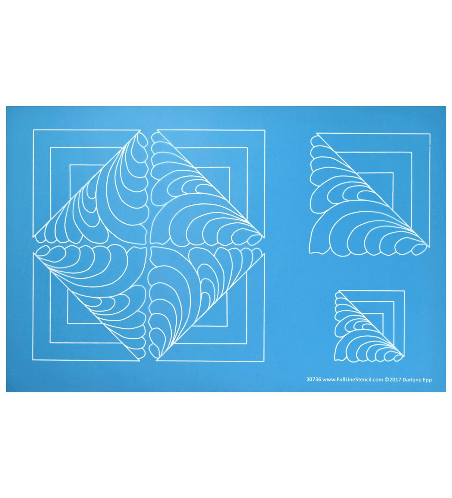 Full Line Stencil - Log Cabin Feather/Square Block Motif - Edge to Edge Stencil  Continuous Line Template for Free Motion Quilting  Domestic Machine  Hand or Long-Arm Quilting (30736) - Buy Online on GoSupps.com