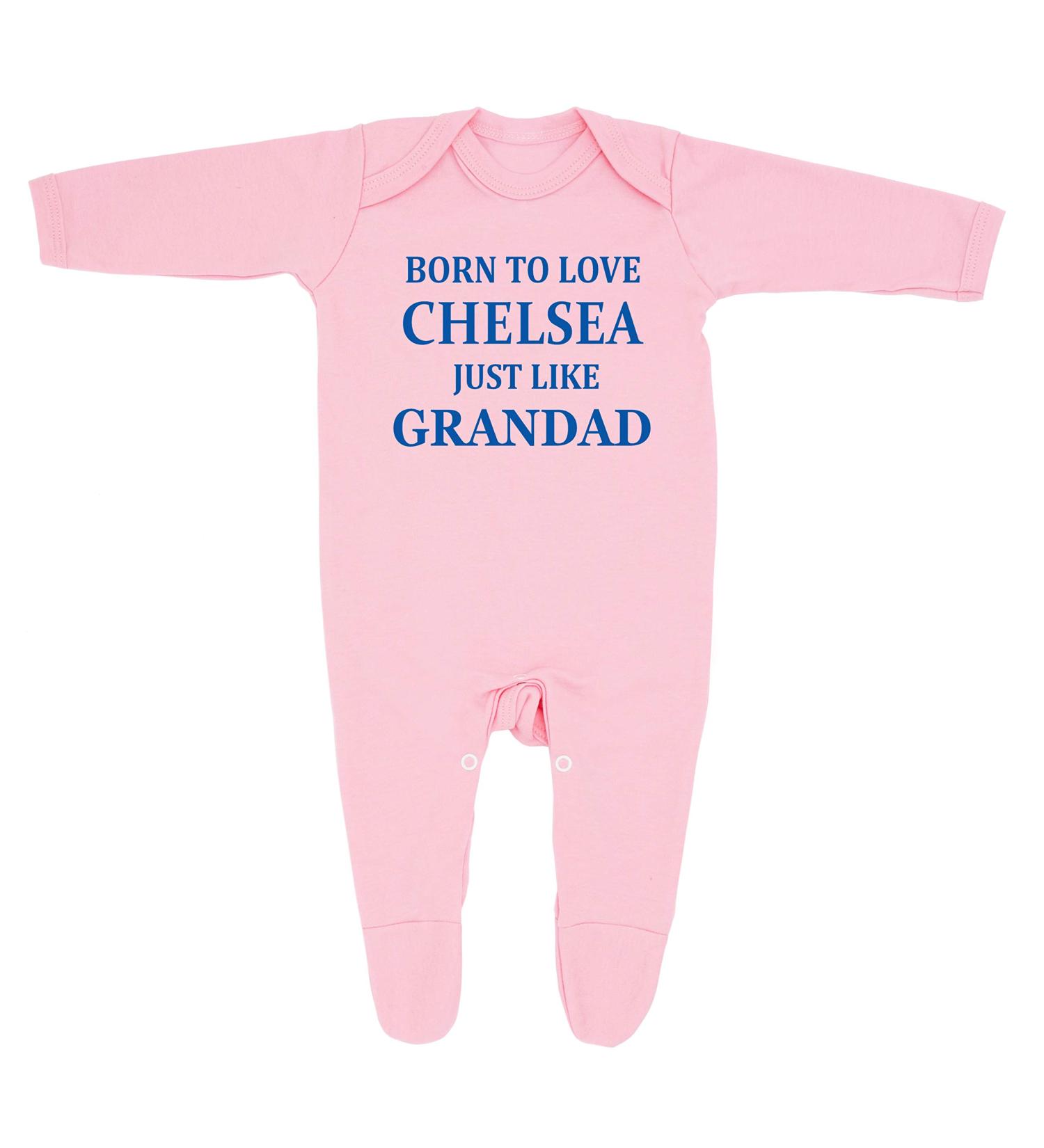 Chelsea Just Like Grandad Baby Onesie | 6-12 Months | Pink | UK Made - Buy Online on GoSupps.com