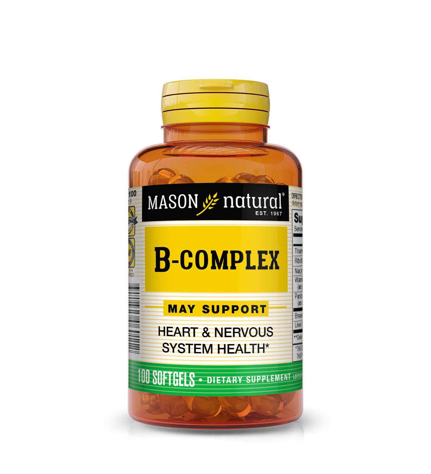 Mason Natural B Complex - 100 Softgels for Energy & Wellness - Buy Online on GoSupps.com
