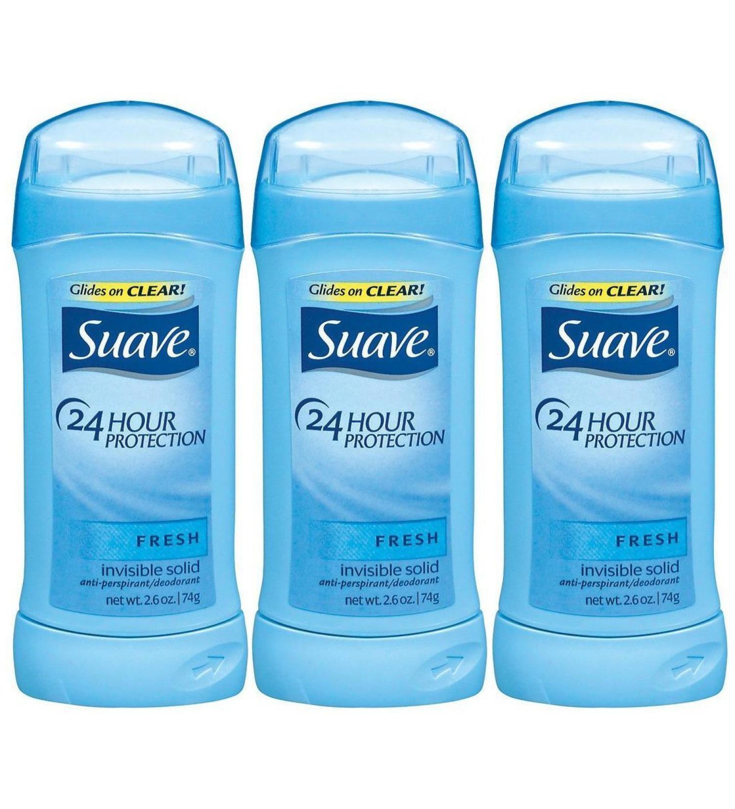 Suave Invis SLD Shw Size 2.6 Ounce (Pack of 3) Suave Fresh Invisible Solid Deodorant