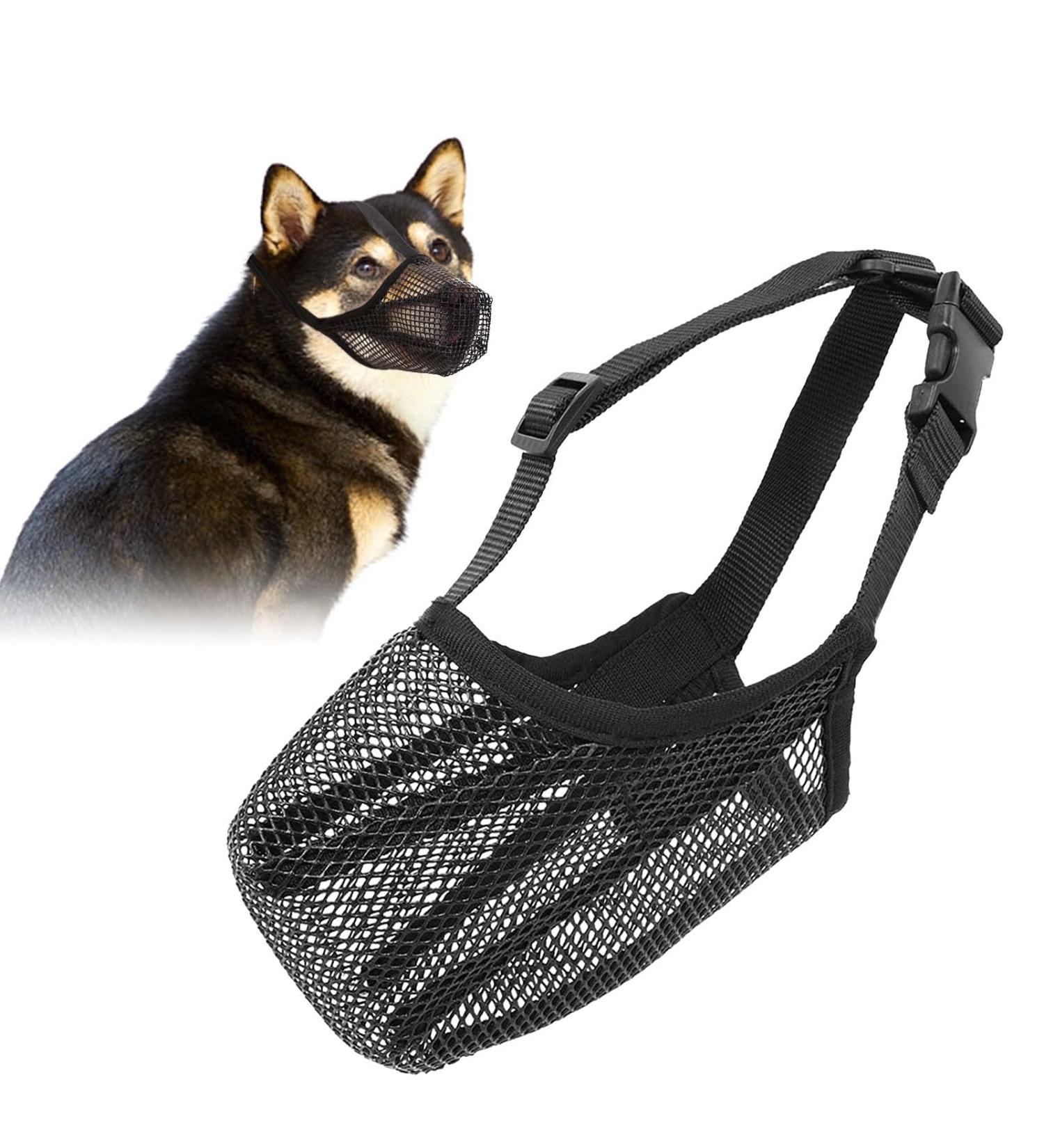 Fwlwtwss Dog Muzzle - Adjustable Rounded Mesh for Small Medium & Large Dogs | Prevents Biting Chewing & Barking - Buy Online on GoSupps.com