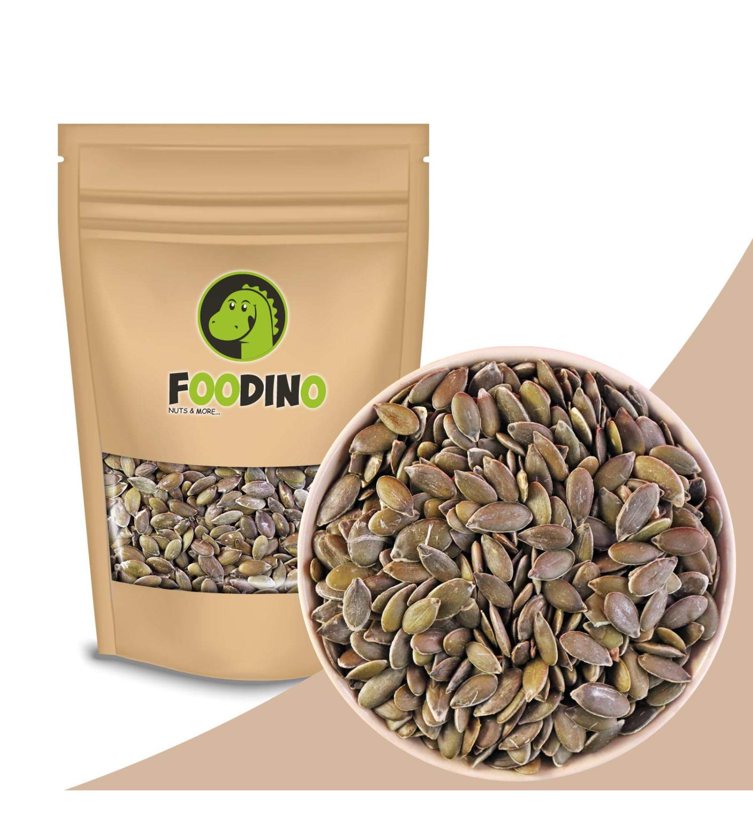 Premium Natural Pumpkin Seeds - Peeled Green Kernels 100% Untreated - 500g to 5kg - Foodino 1kg Pack - Ideal for Healthy Snacking - Buy Online on GoSupps.com