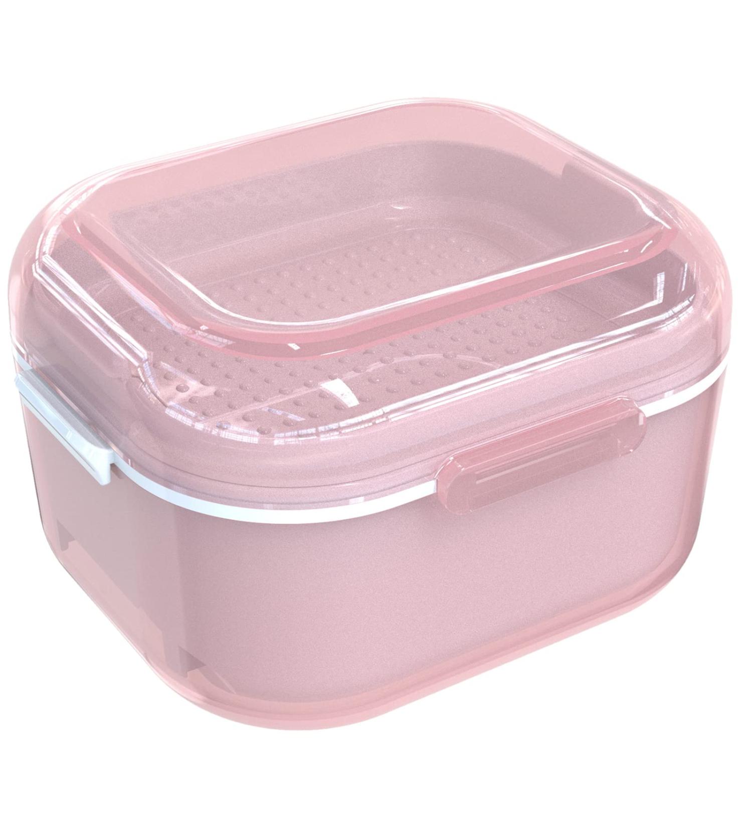 Argomax Pink Dentistry Prosthesis Box - Durable Denture Case with Sieve for Cleaning & Storage | Transparent Design - Buy Online on GoSupps.com