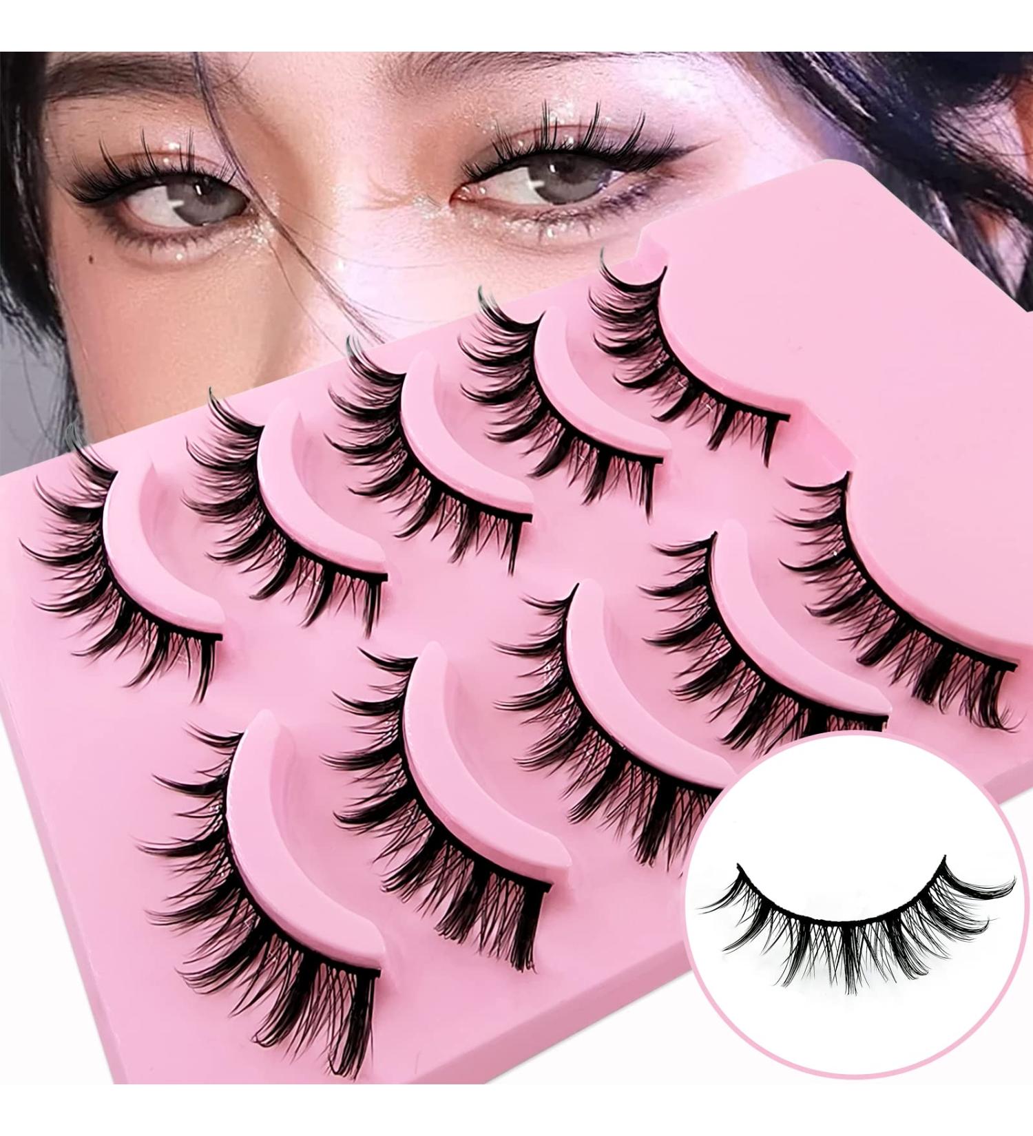 Cat Eye Manga Lashes - 15mm Natural Look Fake Eyelashes | 5 Pairs Faux Mink Anime Cosplay Lashes - Buy Online on GoSupps.com