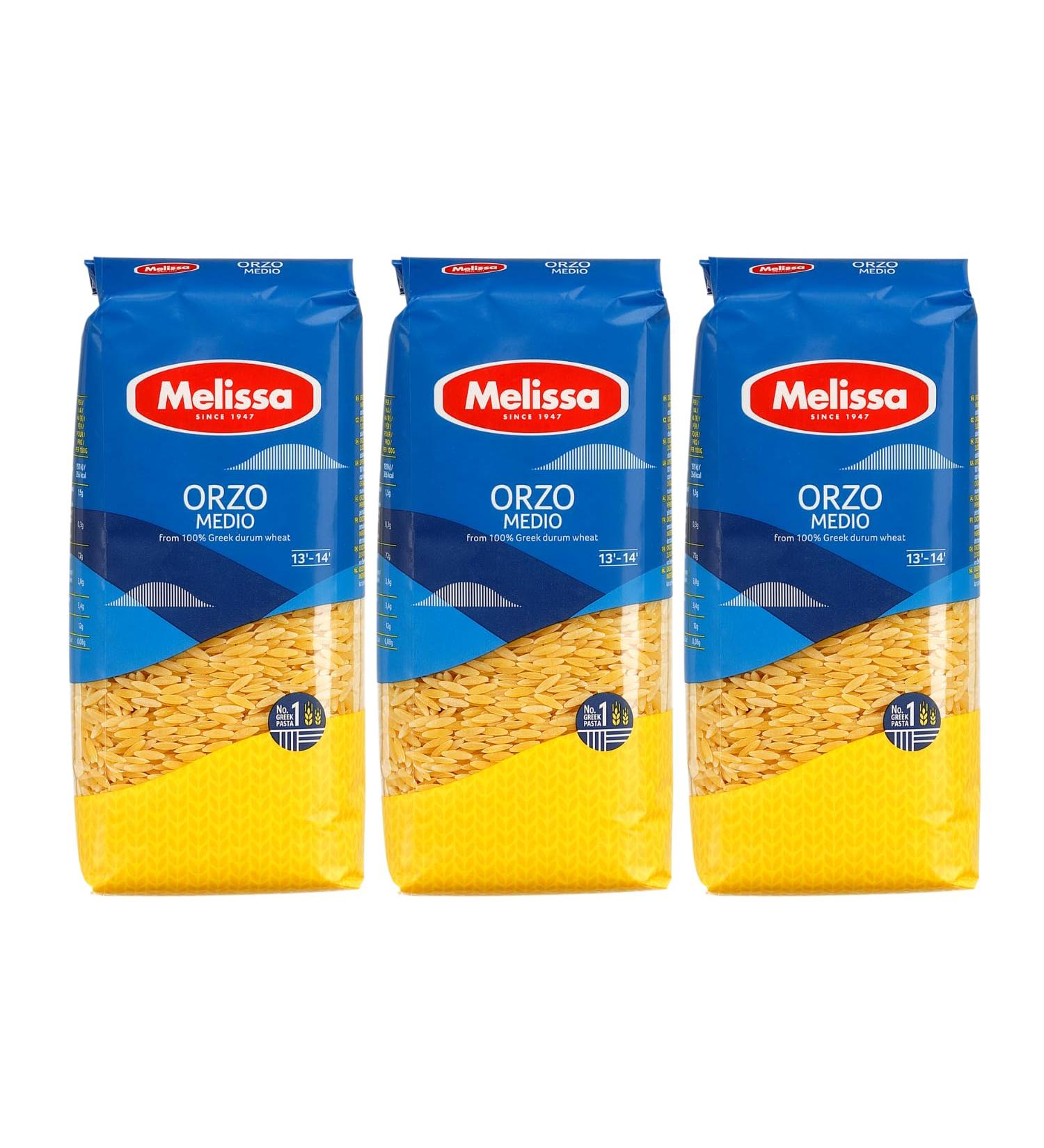 Kritharakis pasta 3x 500g pack | Greek rice pasta | Kikizas Melissa | +20ml Jassas olive oil 1.5 kg (1 pack)