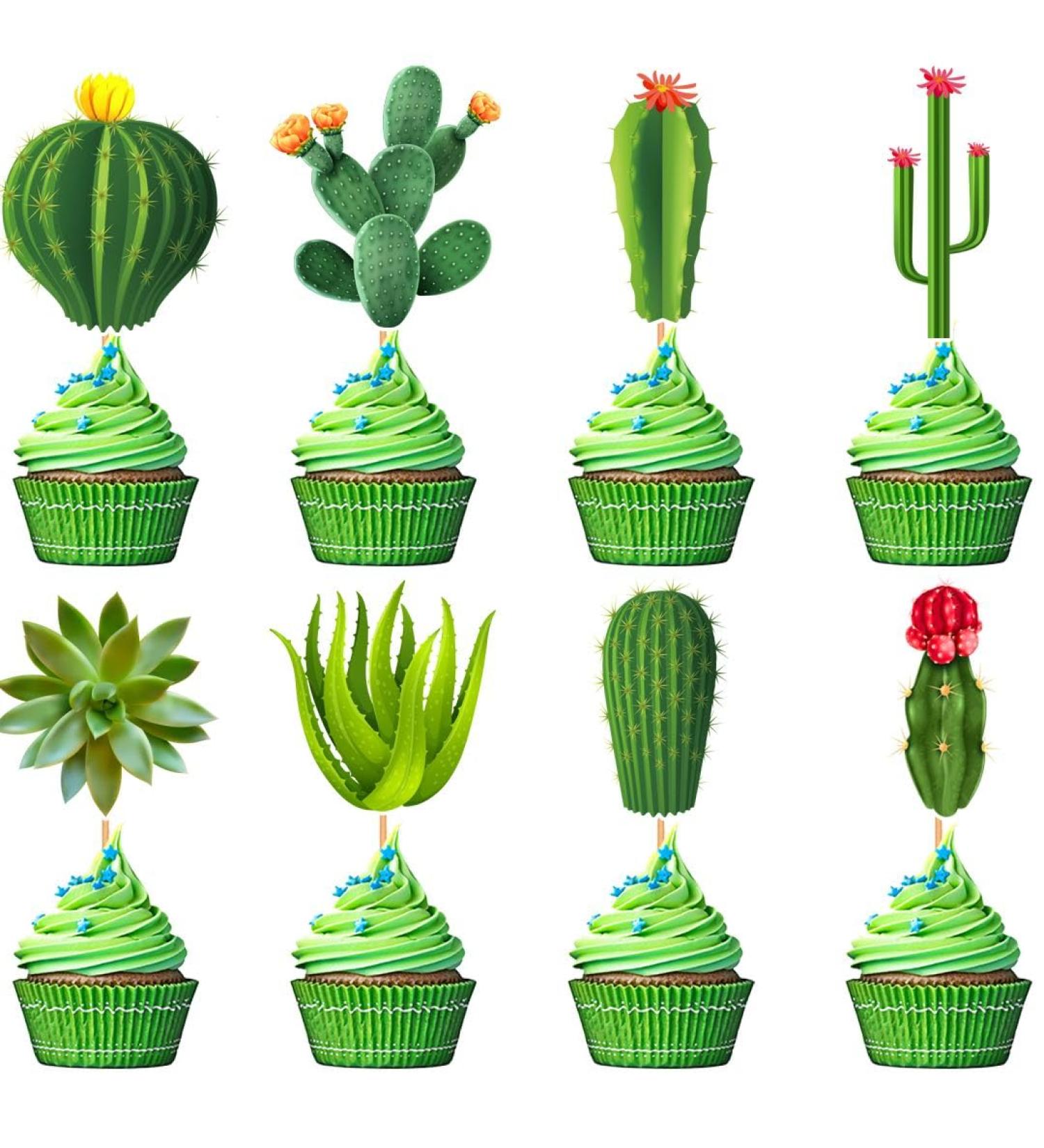 48 Pcs Cactus Cupcake Toppers for Cactus Party Decorations Summer Party Birthday Party Cupcake Toppers Fiesta Party Decorations Cactus Baby Shower Taco Party Decorations Paper Cactus - Buy Online on GoSupps.com